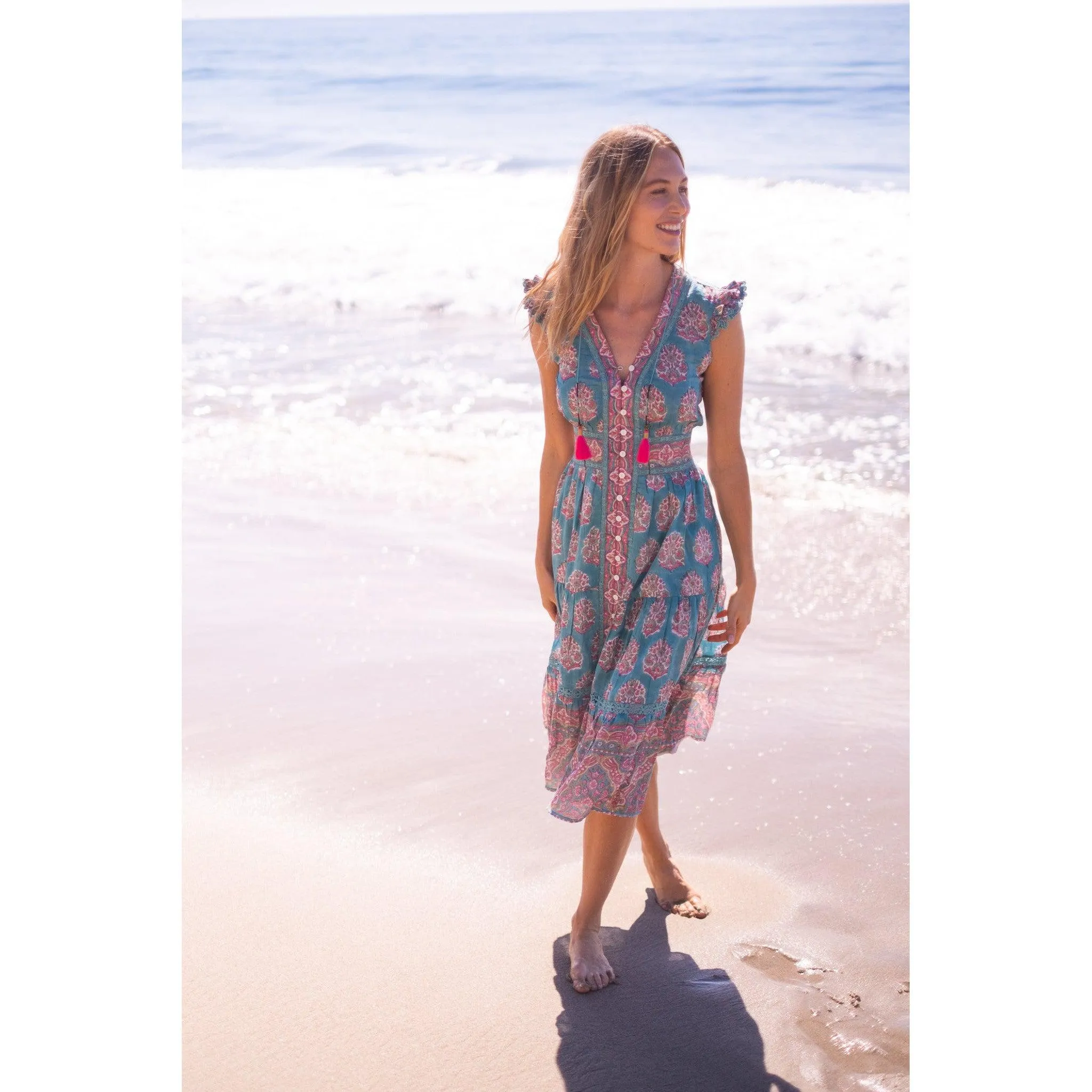 Teal Blake Midi Dress sold by Alicia Bell product image thumbnail 5