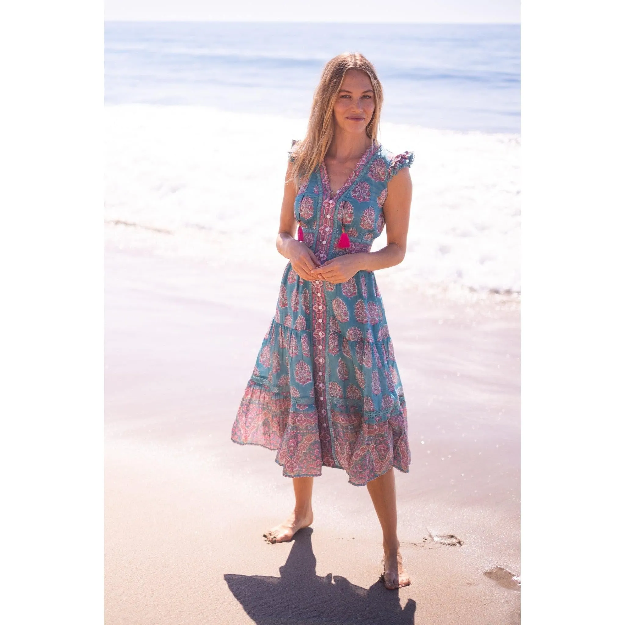 Teal Blake Midi Dress sold by Alicia Bell product image thumbnail 4