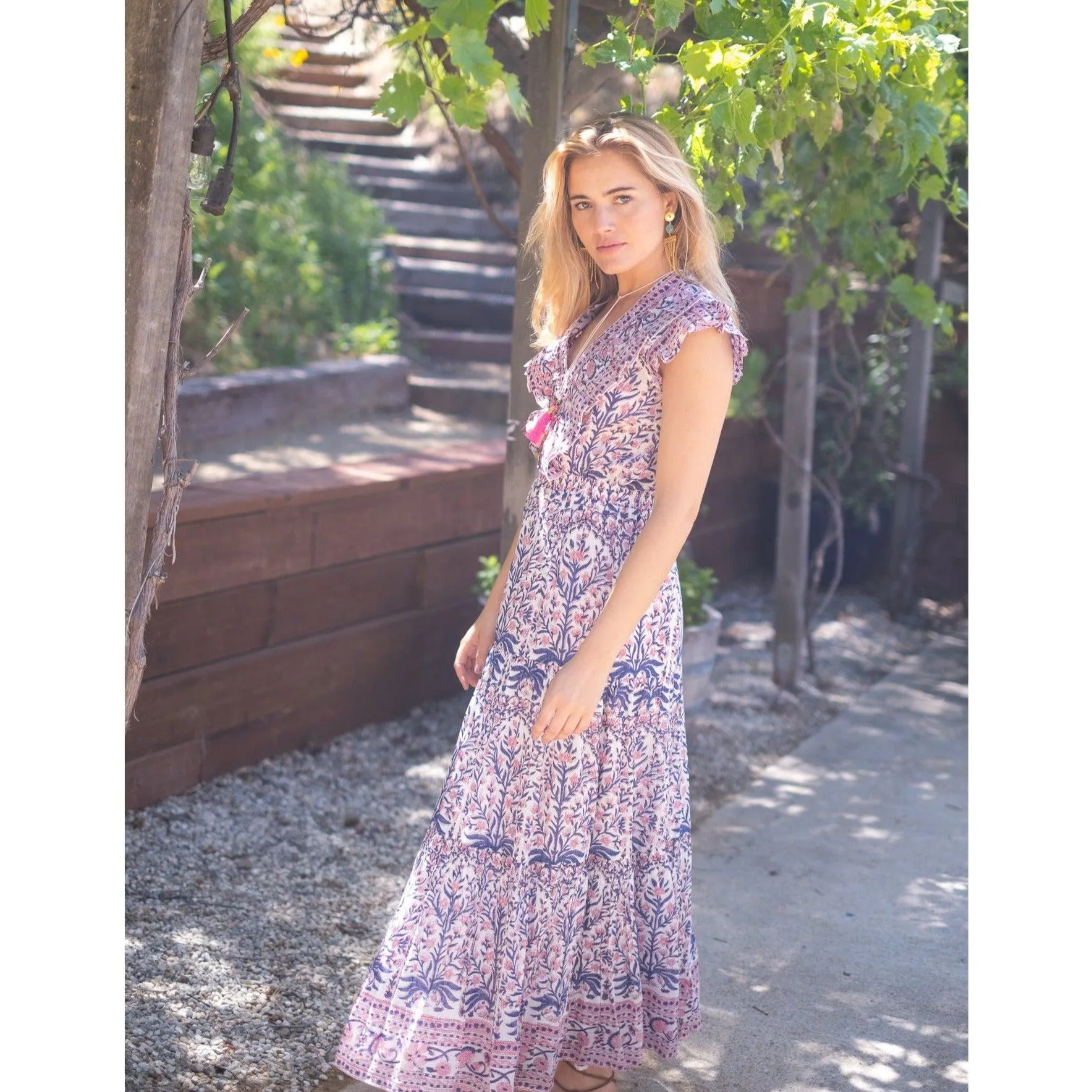Pink/Blue Rainey Maxi Dress sold by Alicia Bell product image thumbnail 5