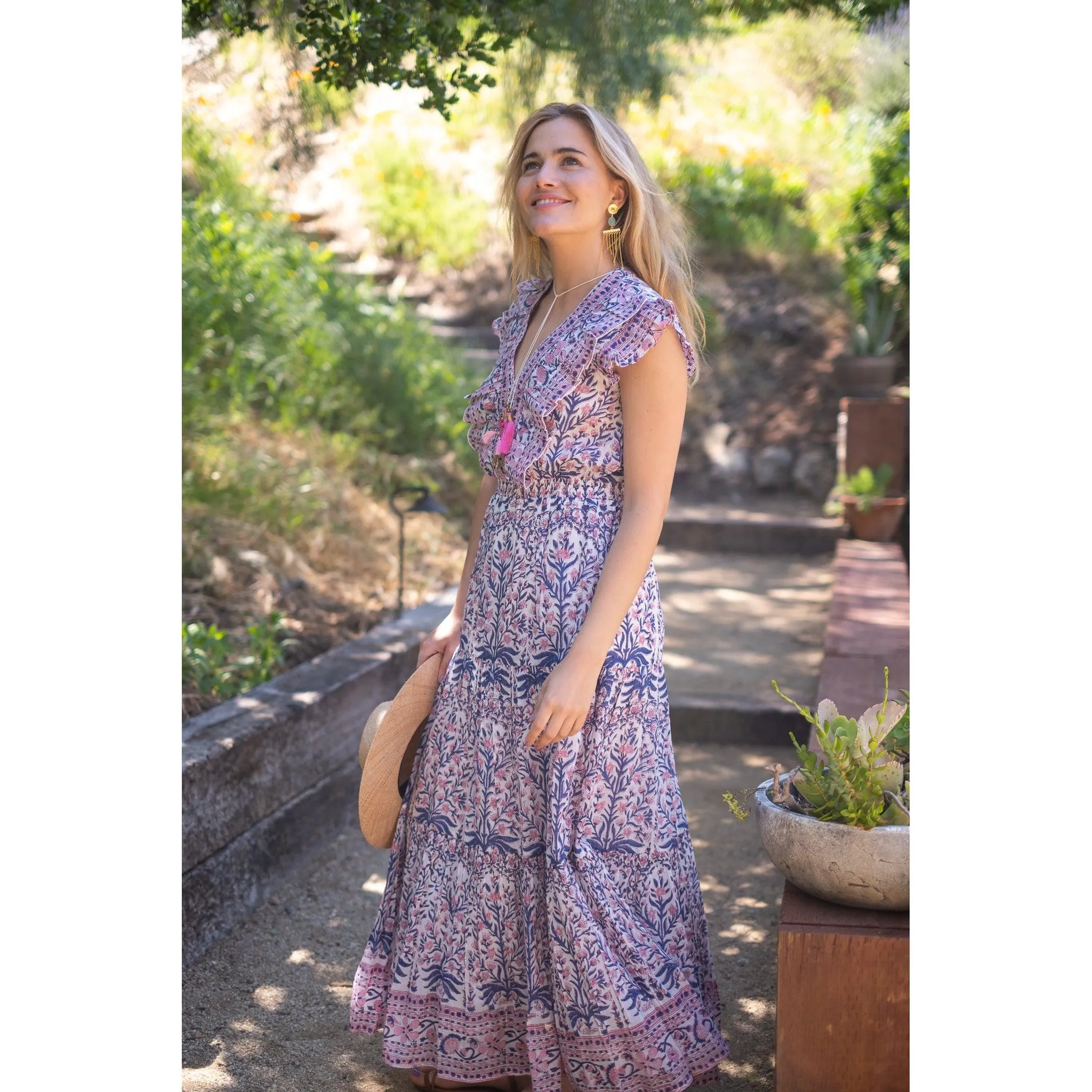 Pink/Blue Rainey Maxi Dress sold by Alicia Bell product image thumbnail 3