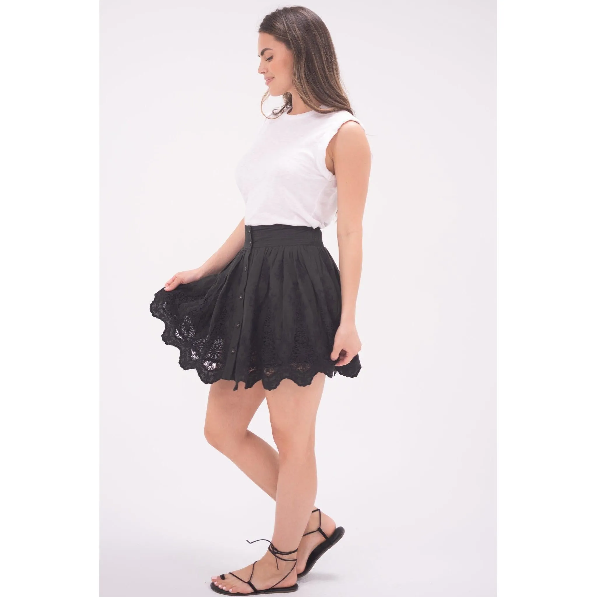 Black Lace Mini Skirt sold by Alicia Bell