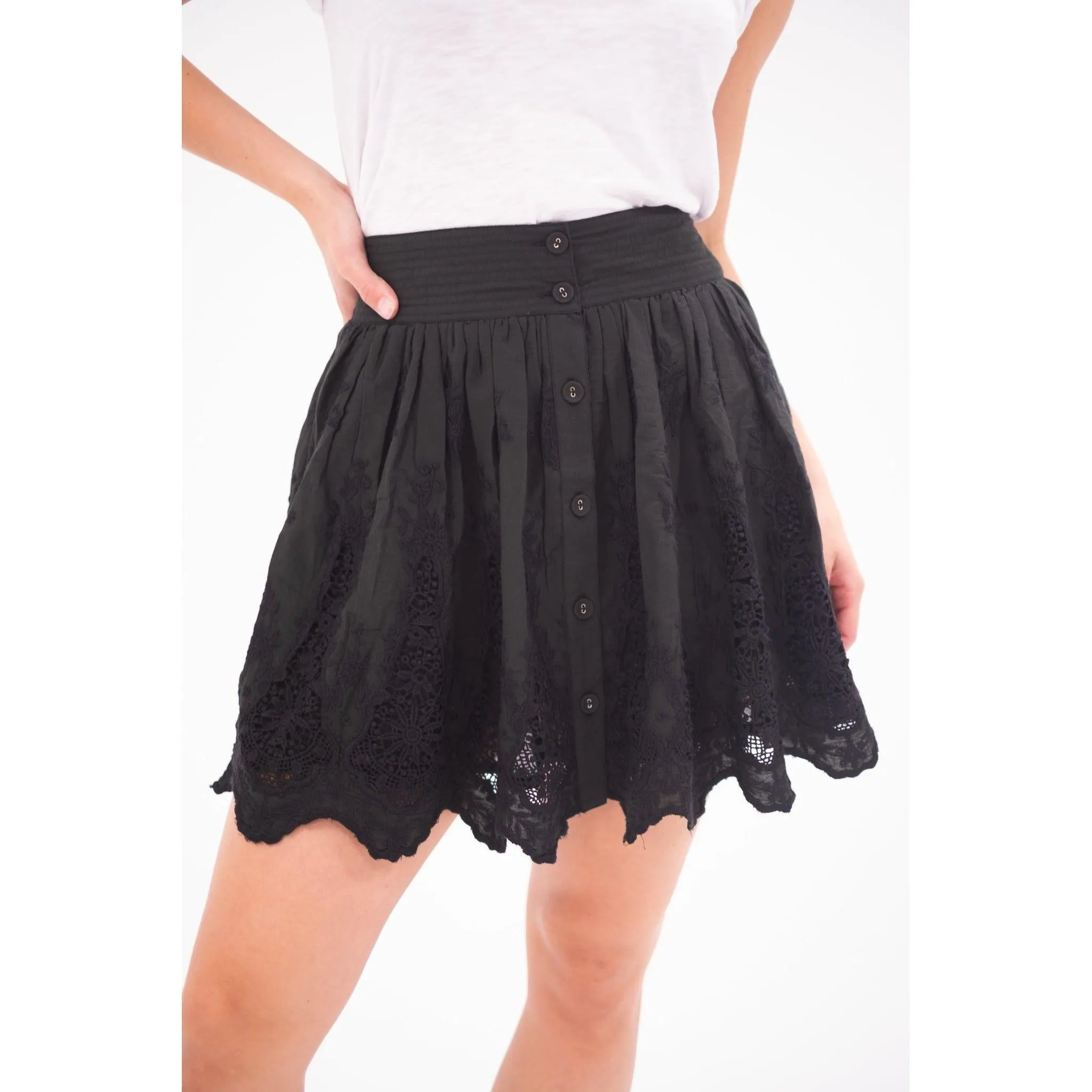 Black Lace Mini Skirt sold by Alicia Bell product image thumbnail 3