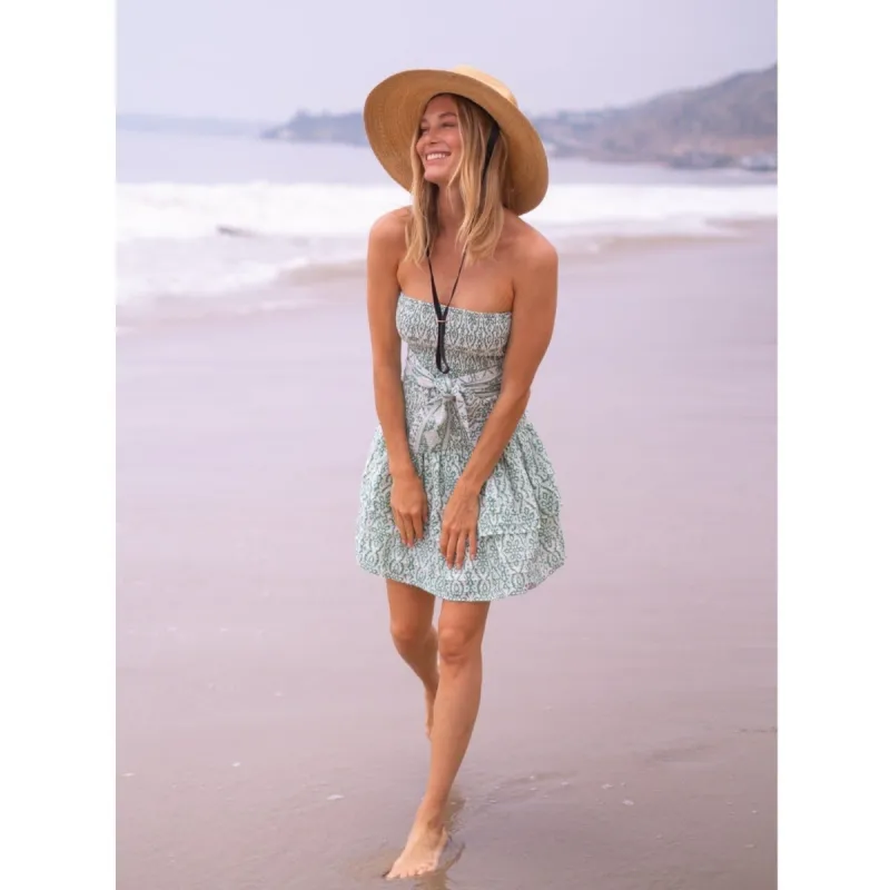 Pleated Smocked Mini Dress sold by Alicia Bell