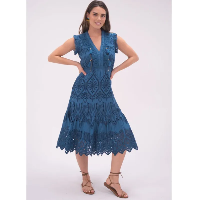 Turquoise Rainey Midi Dress sold by Alicia Bell