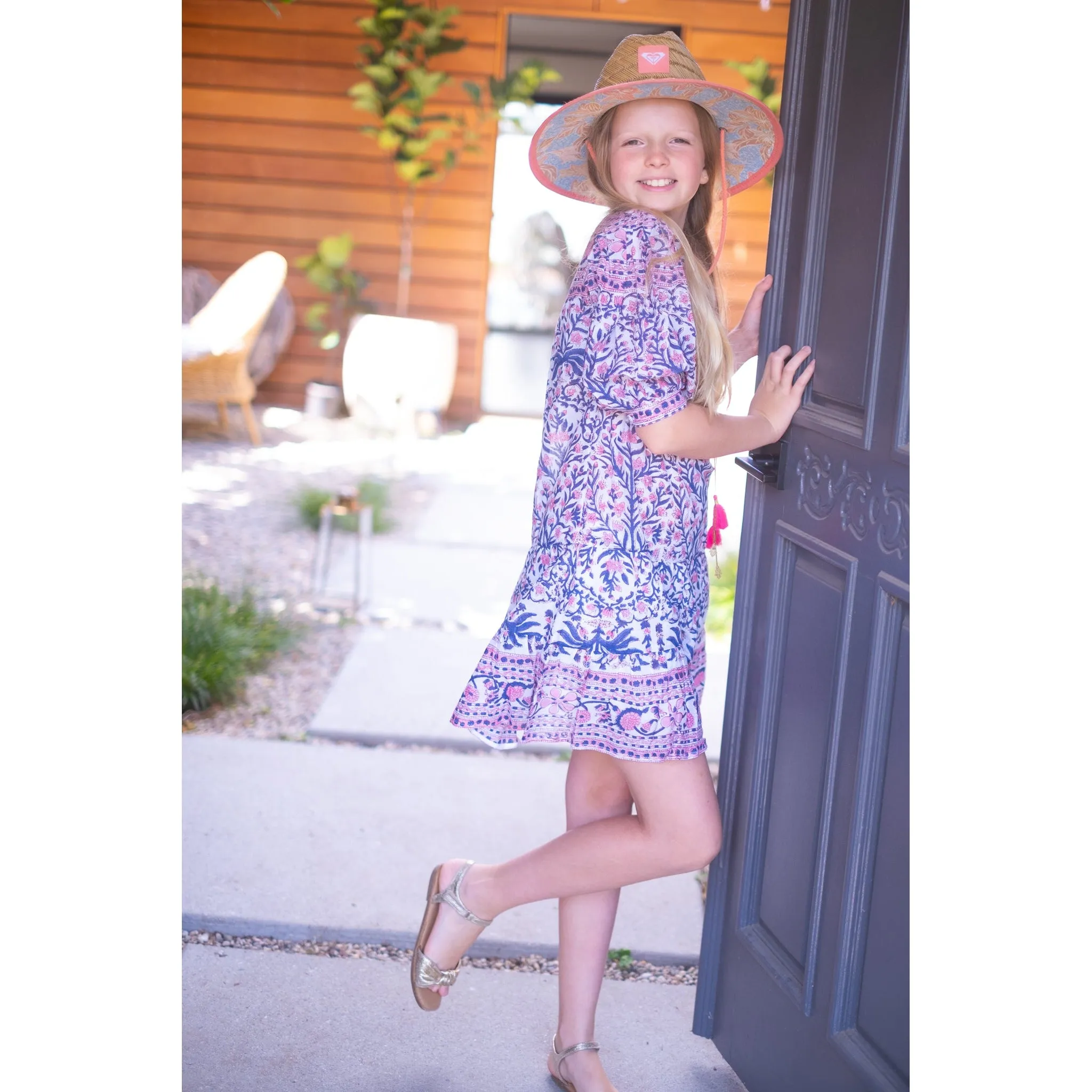 Pink/Blue Fran Flounce Dress sold by Alicia Bell product image thumbnail 5