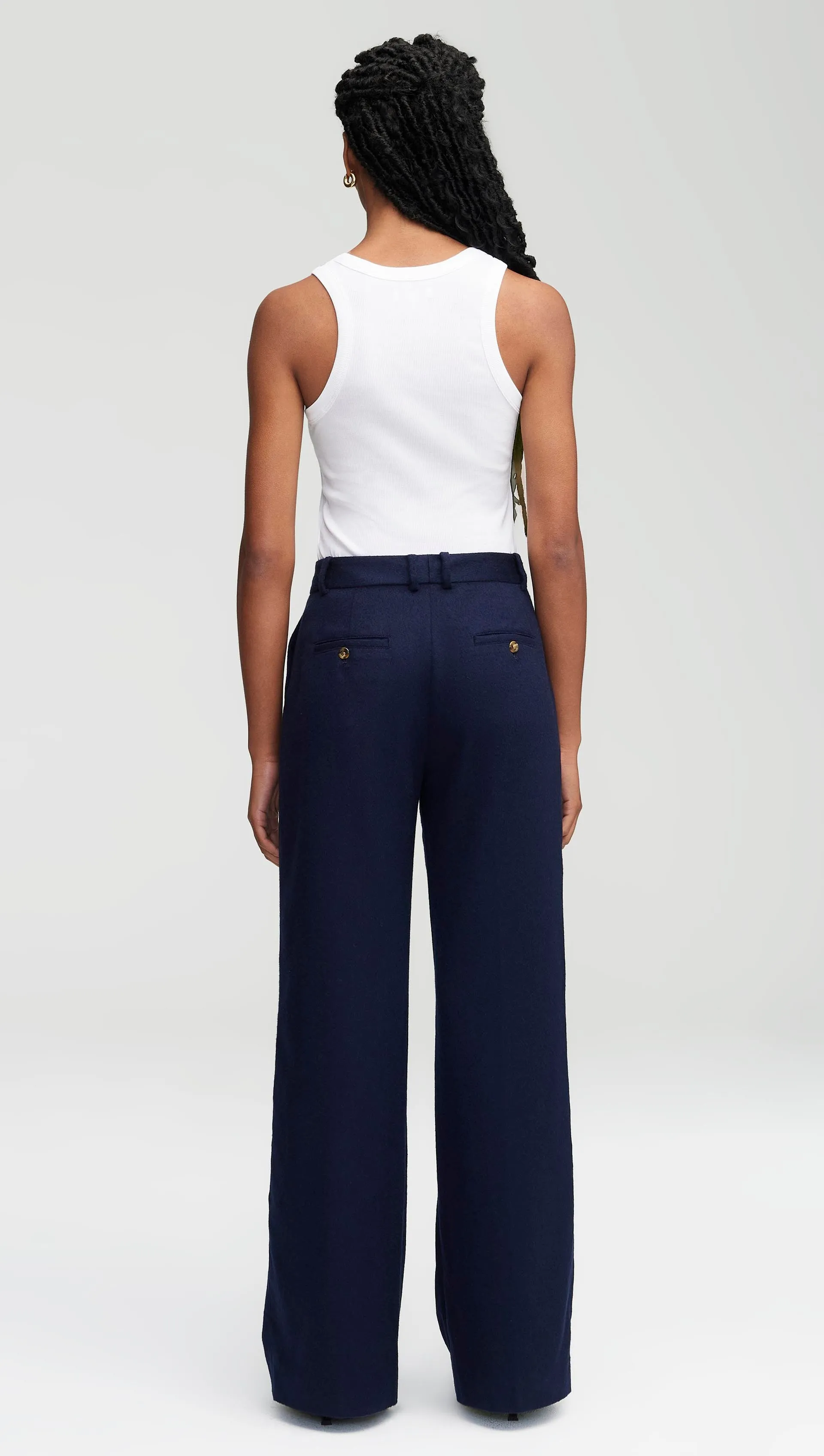 Soho Trouser in Textured Wool | Navy sold by Argent product image thumbnail 4