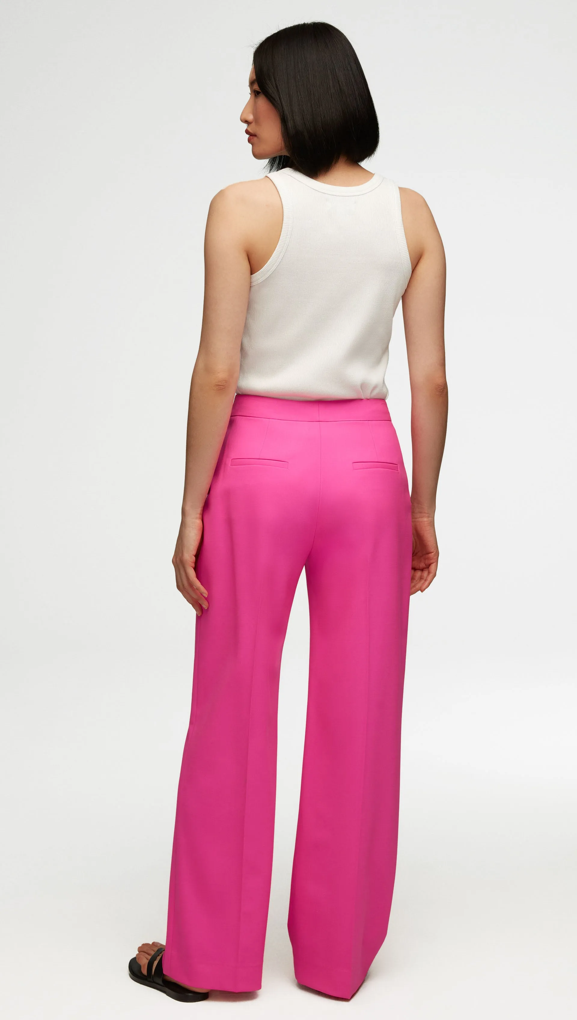 Wide Leg Trouser in Seasonless Wool | Bright Pink sold by Argent product image thumbnail 3