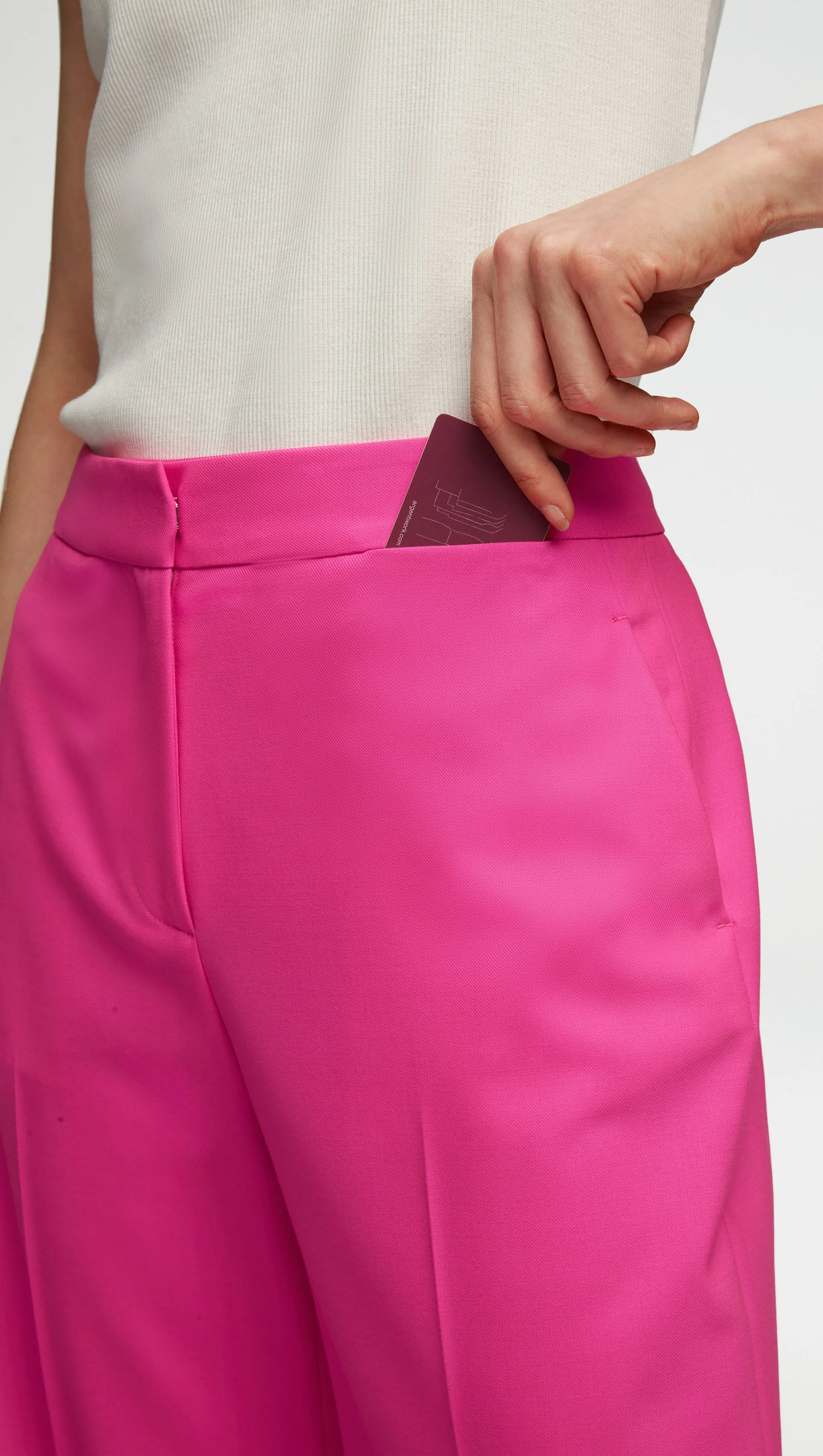 Wide Leg Trouser in Seasonless Wool | Bright Pink sold by Argent product image thumbnail 5