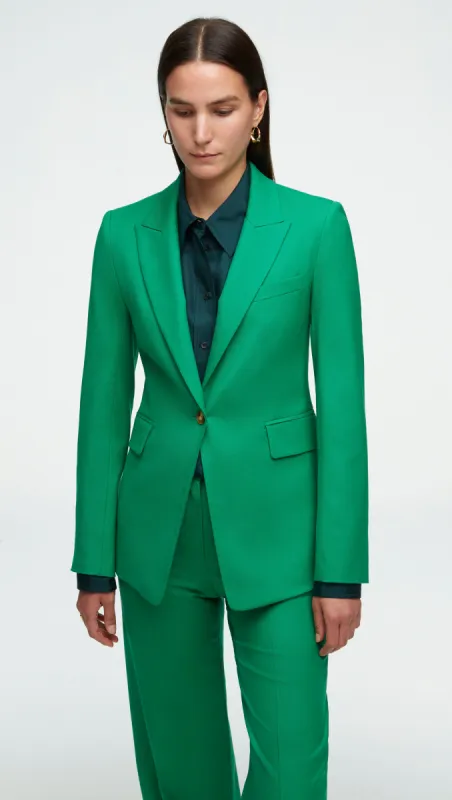 Single Button Blazer in Seasonless Wool | Kelly Green sold by Argent