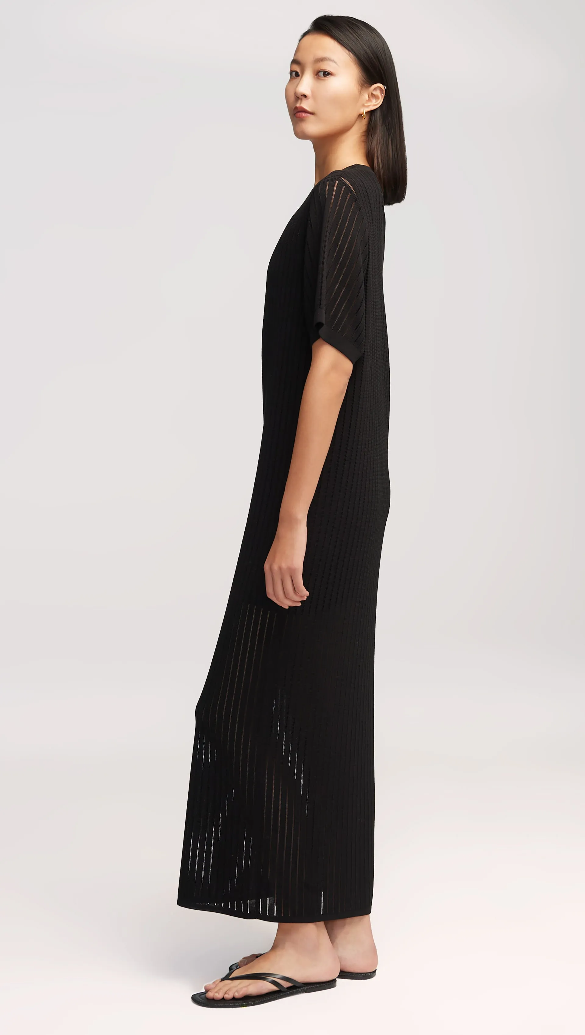 Knit Maxi Dress in Mercerized Cotton | Black sold by Argent product image thumbnail 3
