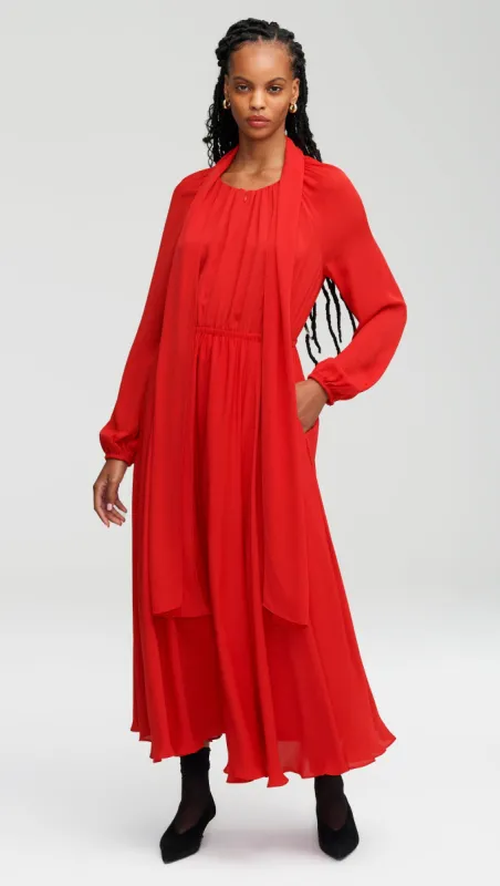 Madison Dress in Double Georgette | Scarlet sold by Argent