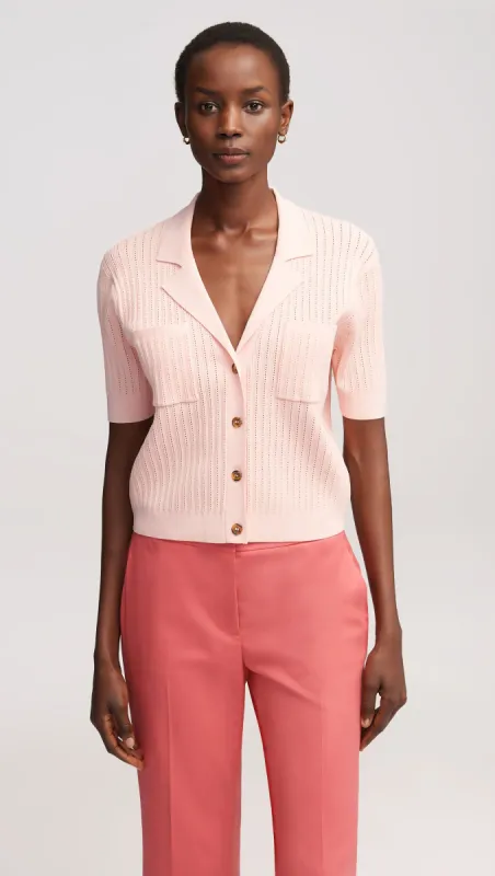Collared Pocket Knit in Mercerized Cotton | Blush sold by Argent
