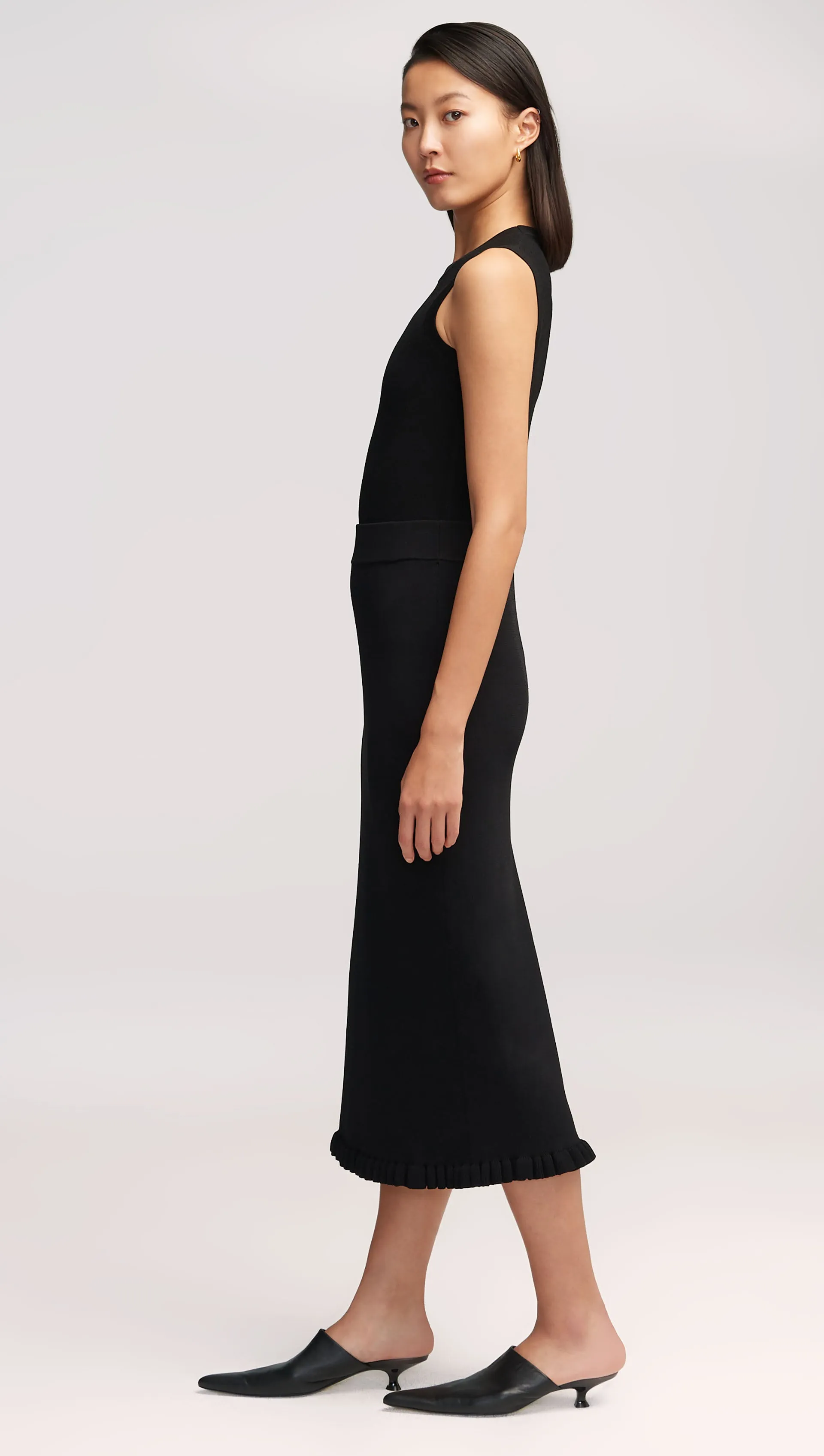 Ribbed Skirt in Stretch Rayon | Black sold by Argent product image thumbnail 3