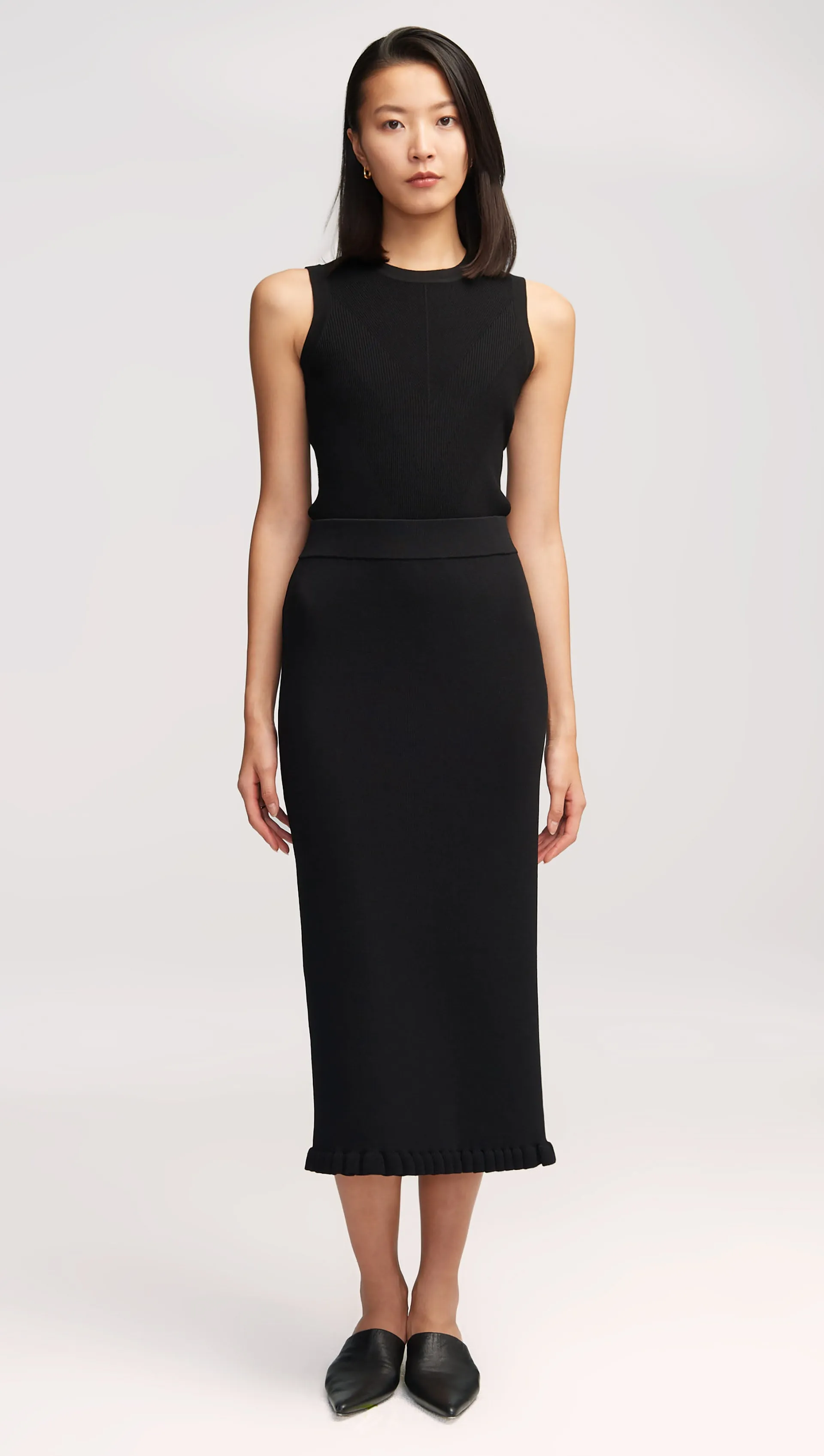 Ribbed Skirt in Stretch Rayon | Black sold by Argent product image thumbnail 2