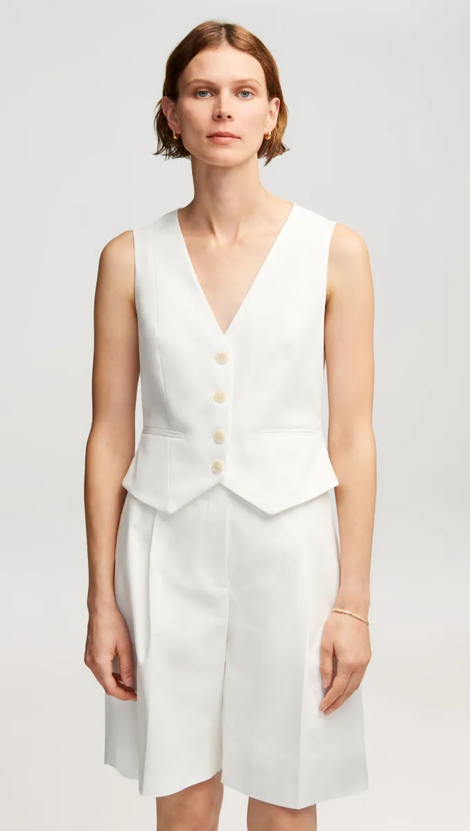 Waistcoat in Cotton Twill | Ivory sold by Argent