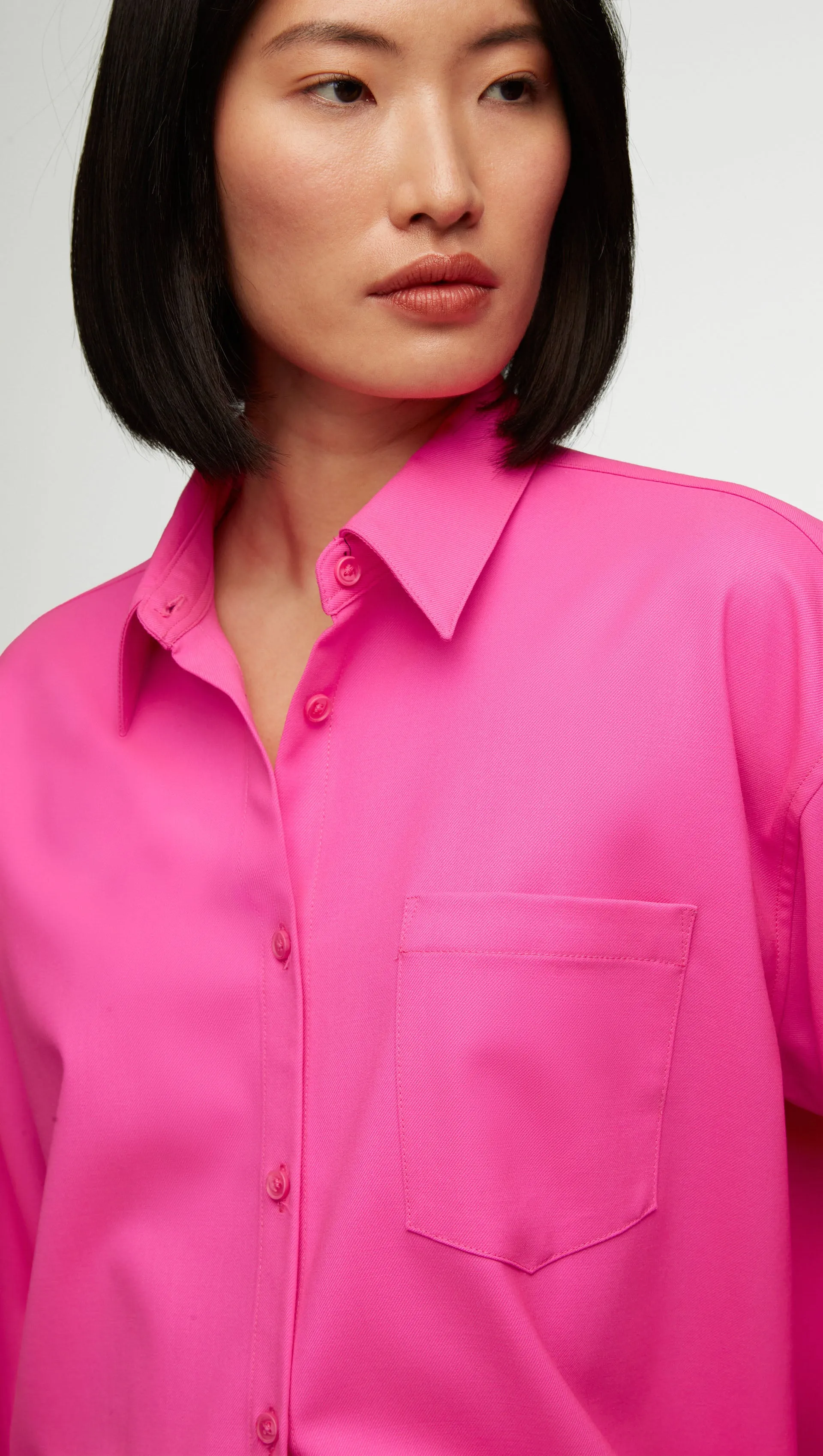 Oversized Shirt in Seasonless Wool | Bright Pink sold by Argent product image thumbnail 4