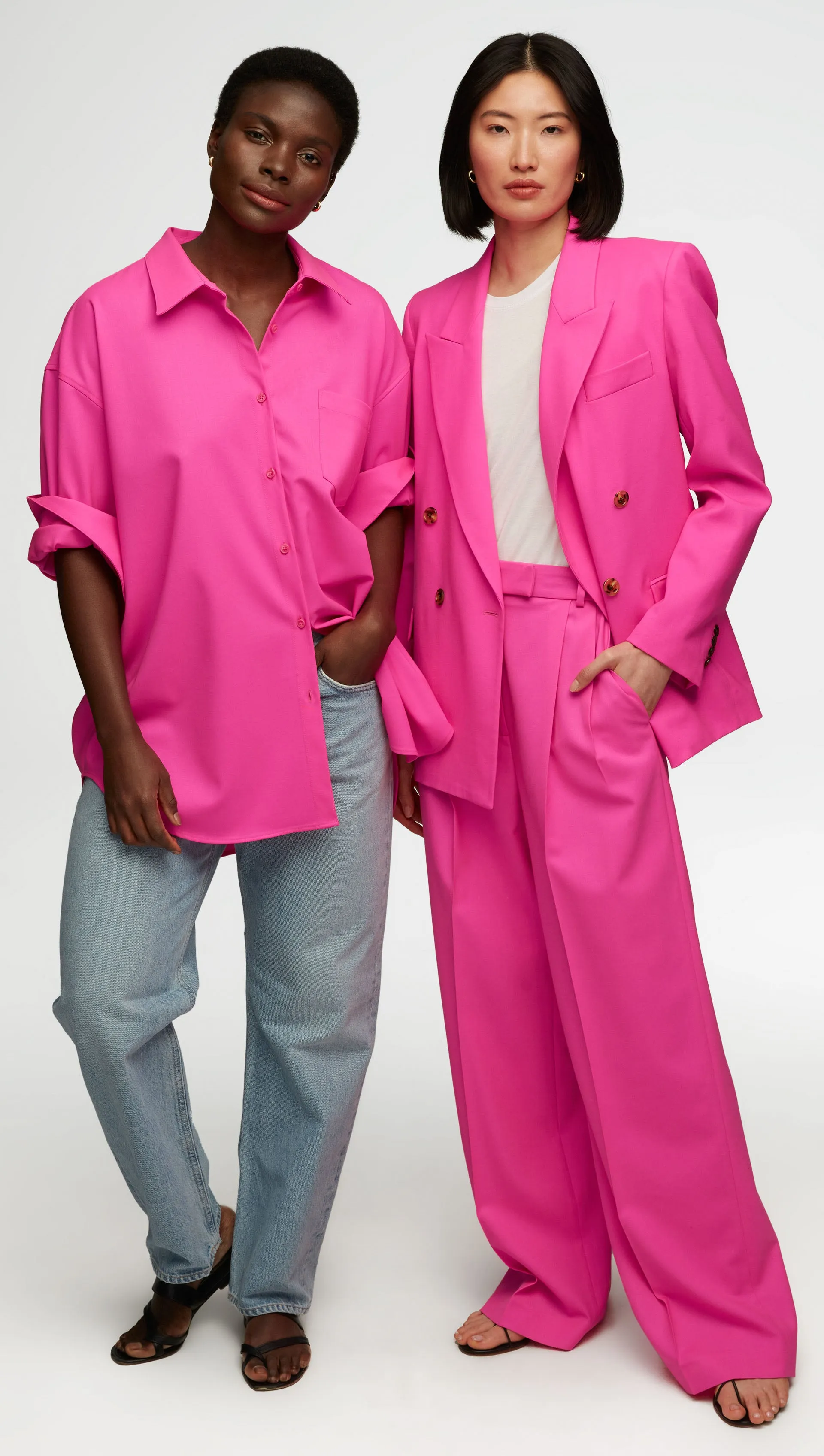 Oversized Shirt in Seasonless Wool | Bright Pink sold by Argent product image thumbnail 5