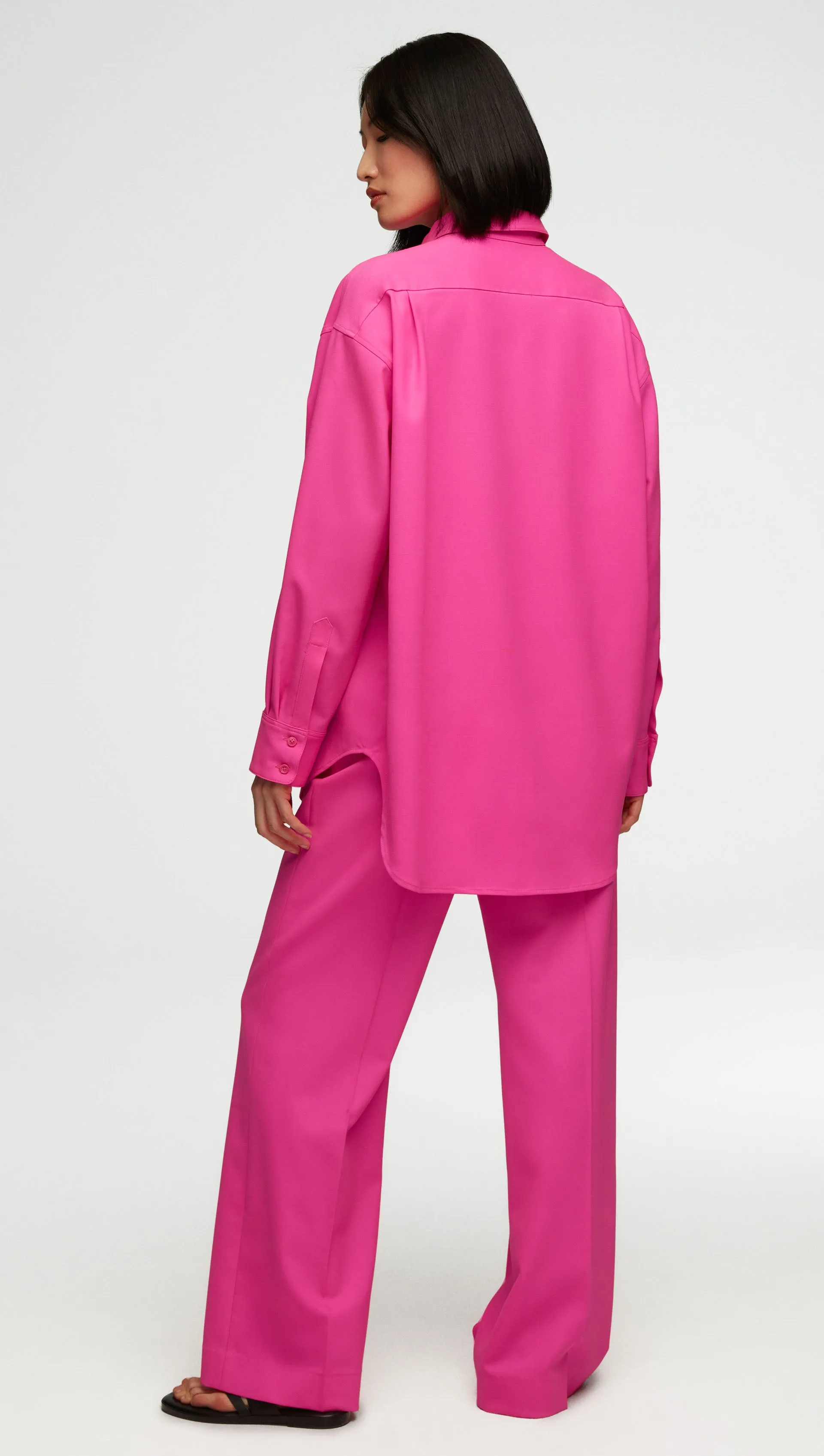Oversized Shirt in Seasonless Wool | Bright Pink sold by Argent product image thumbnail 2