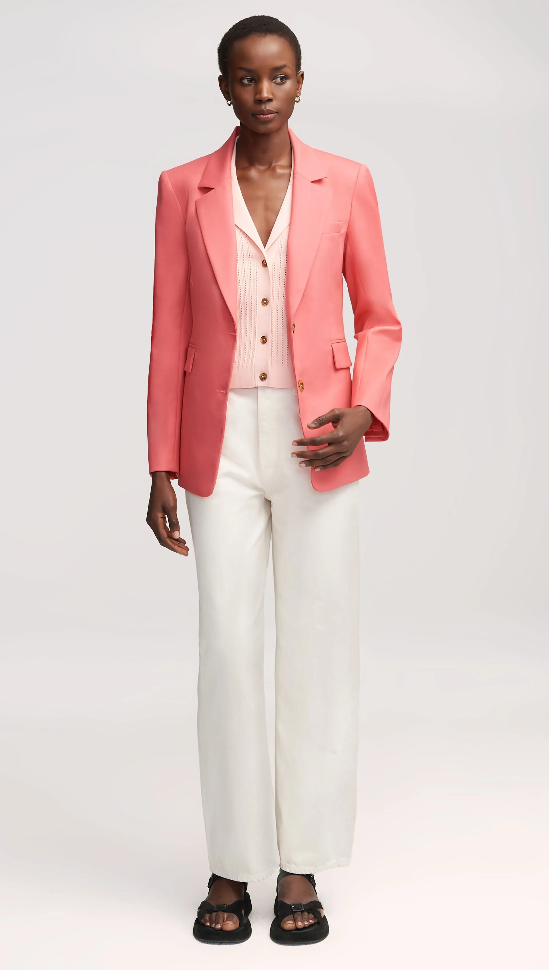 Two-Button Blazer in Seasonless Wool | Salmon sold by Argent product image thumbnail 4
