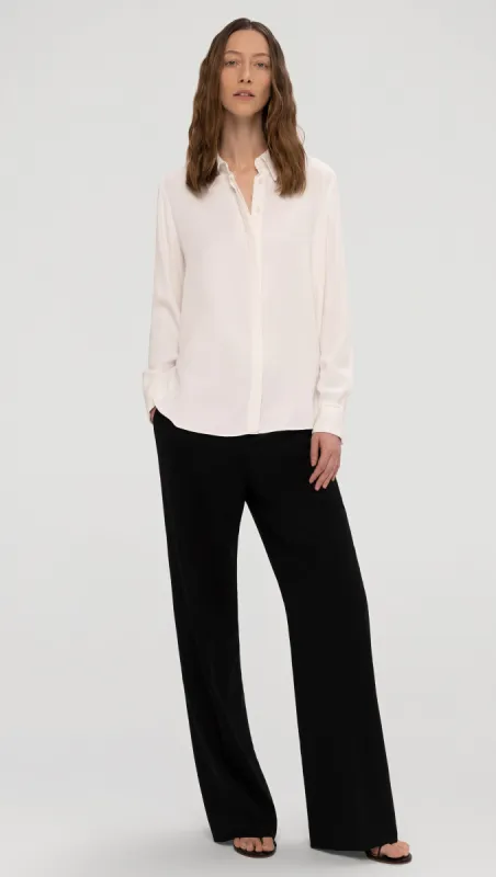 Wide Leg Trouser in Seasonless Wool | Black sold by Argent