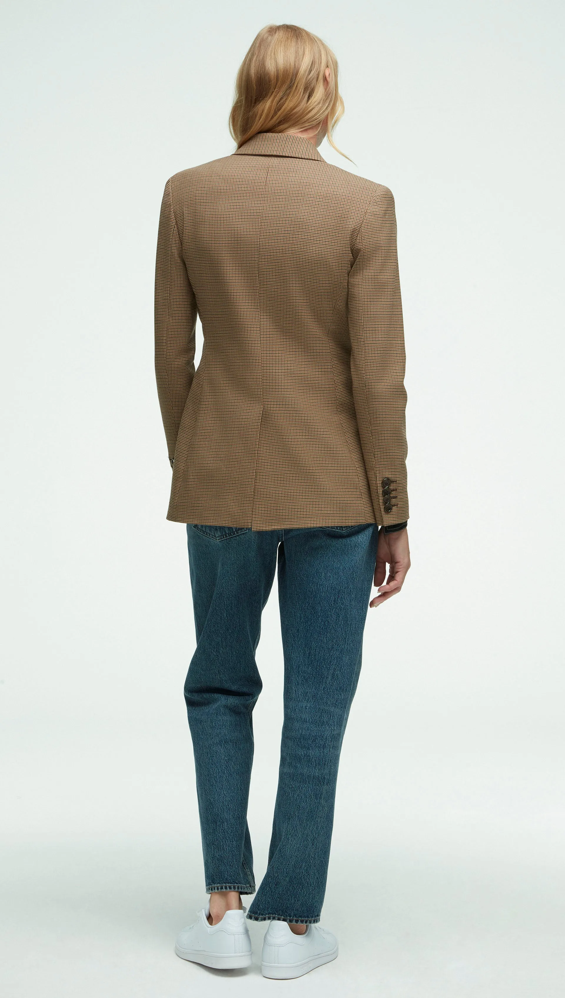 Double-Breasted Blazer in Stretch Wool | Brown Houndstooth sold by Argent product image thumbnail 2