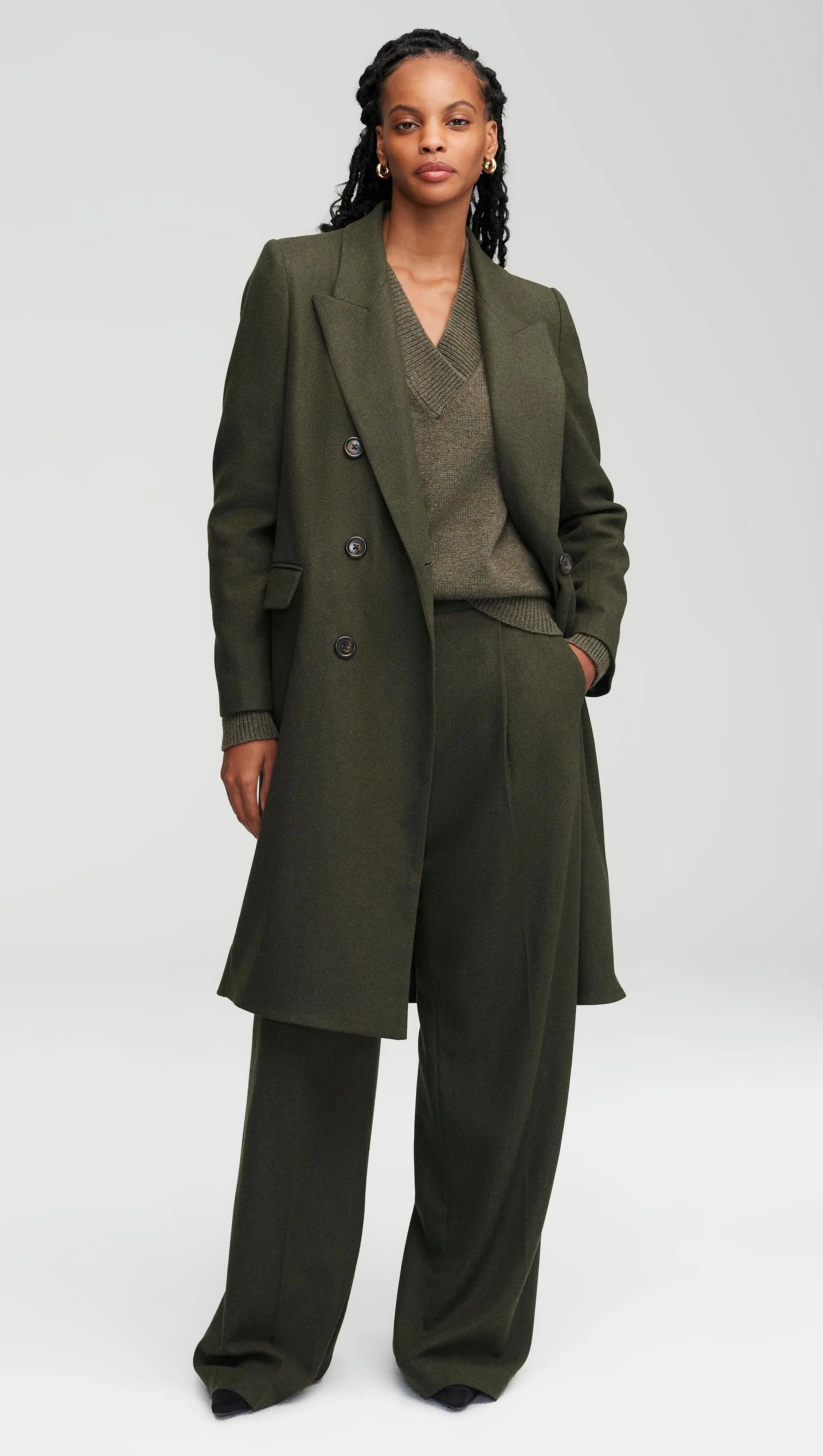 Peak Lapel Coat in Wool Twill | Hunter sold by Argent product image thumbnail 2