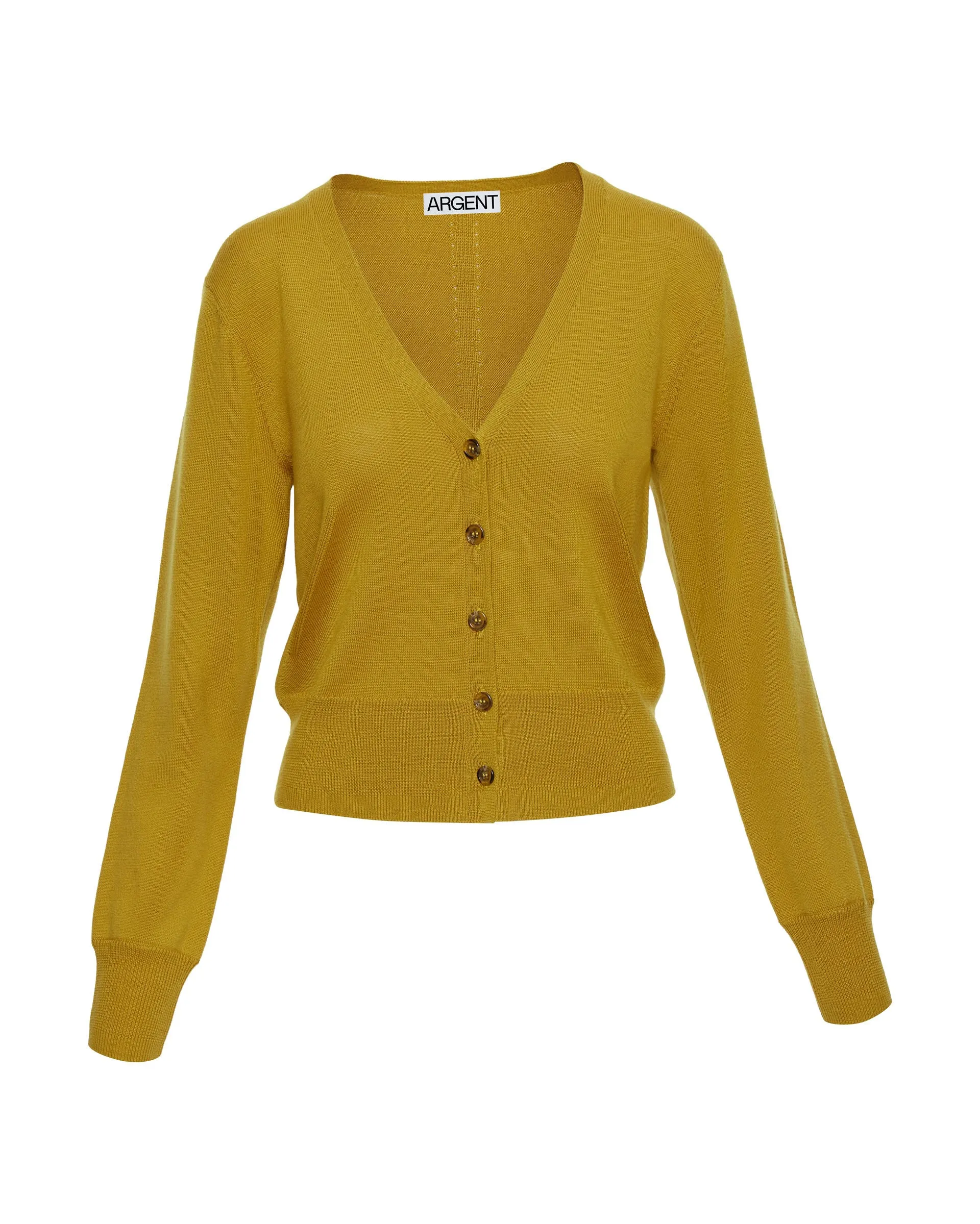 Everyday Knit Crew Cardigan in Merino Wool | Mustard sold by Argent product image thumbnail 5
