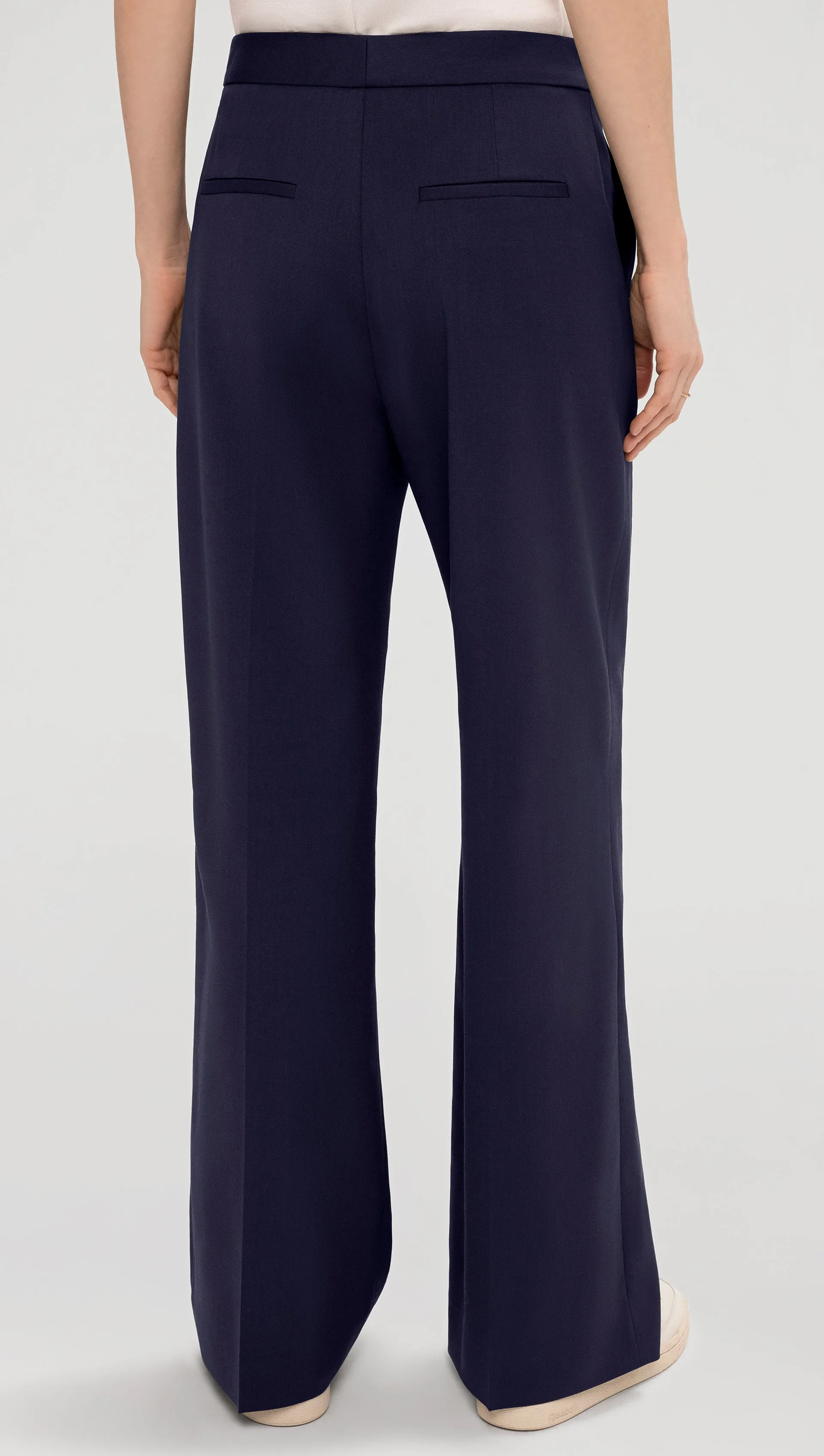 Wide Leg Trouser in Seasonless Wool | Navy sold by Argent product image thumbnail 3