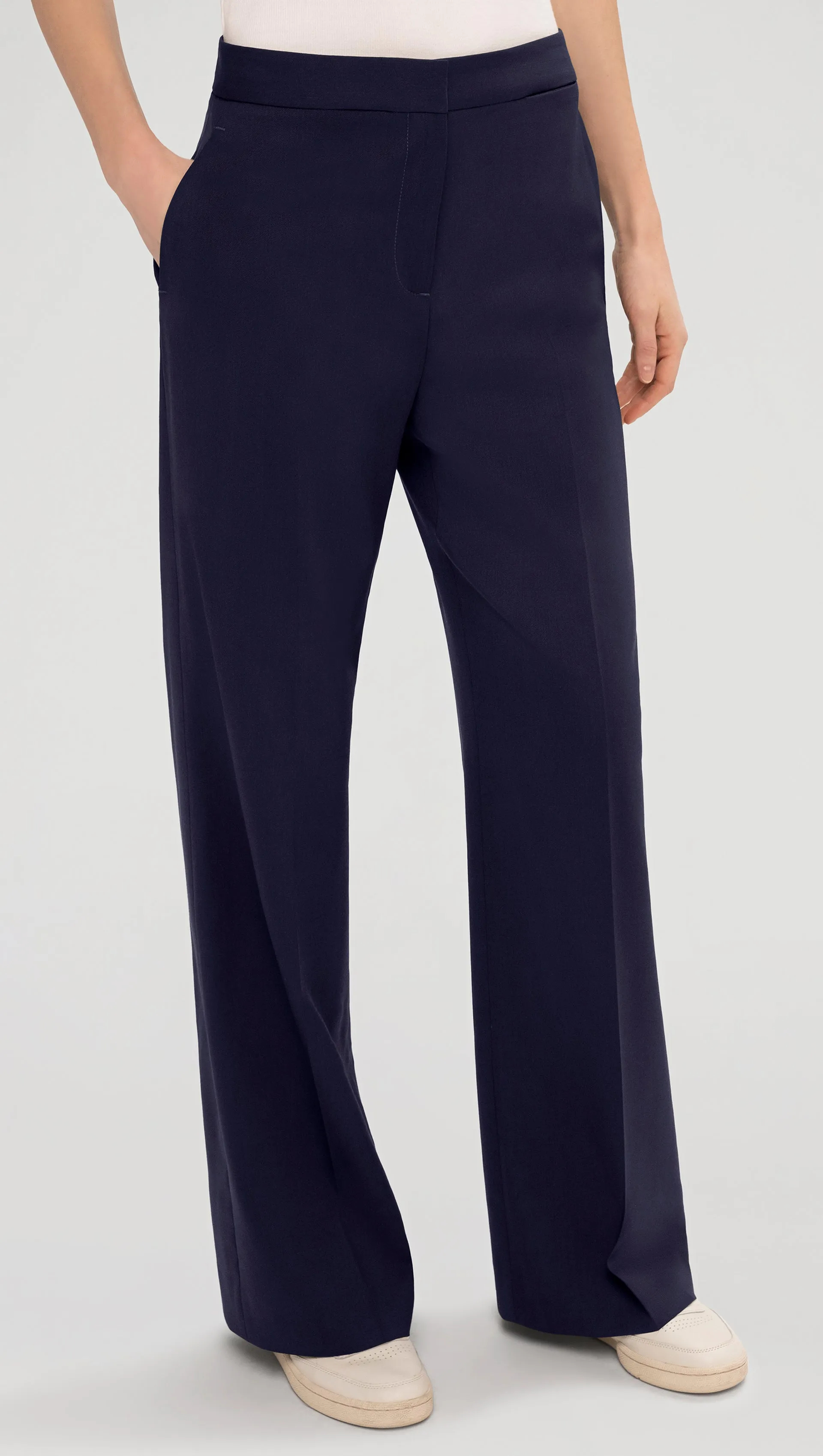 Wide Leg Trouser in Seasonless Wool | Navy sold by Argent product image thumbnail 2
