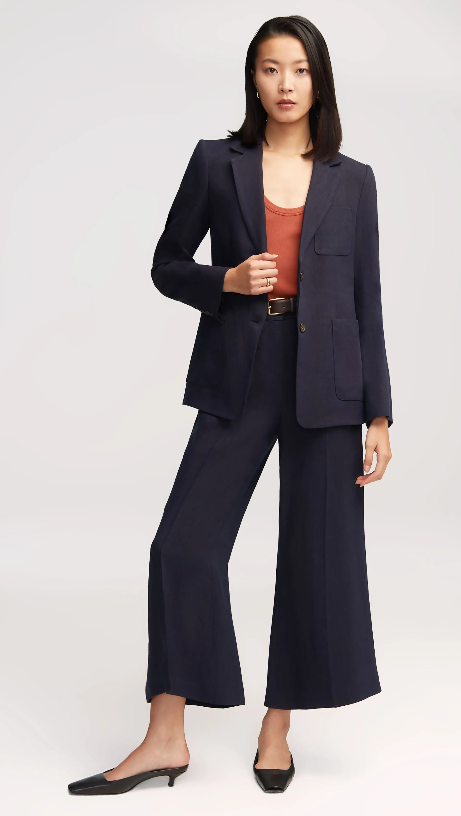 Weekend Blazer in Textured Linen Twill | Midnight sold by Argent product image thumbnail 3