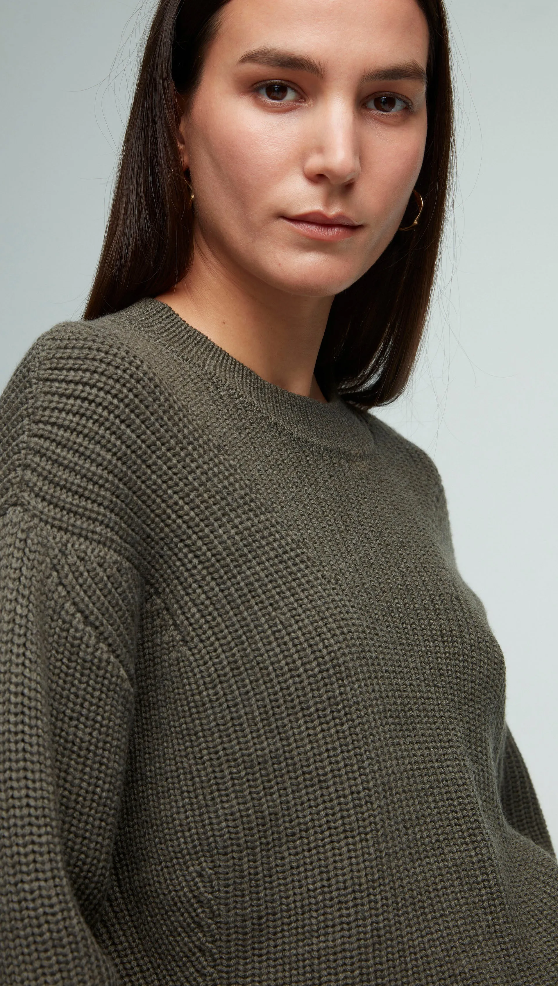 Chunky Ribbed Sweater in Merino Wool | Olive sold by Argent product image thumbnail 2