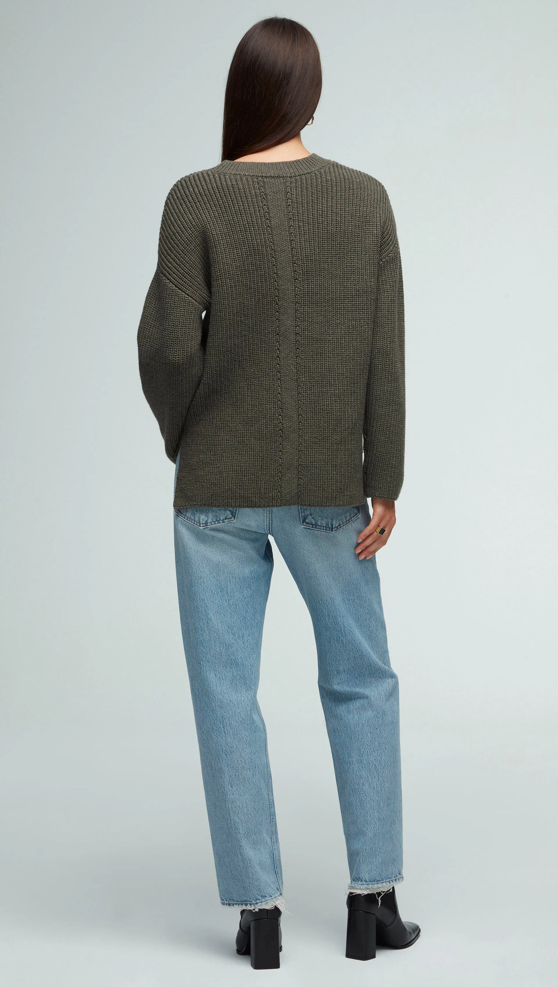 Chunky Ribbed Sweater in Merino Wool | Olive sold by Argent product image thumbnail 5