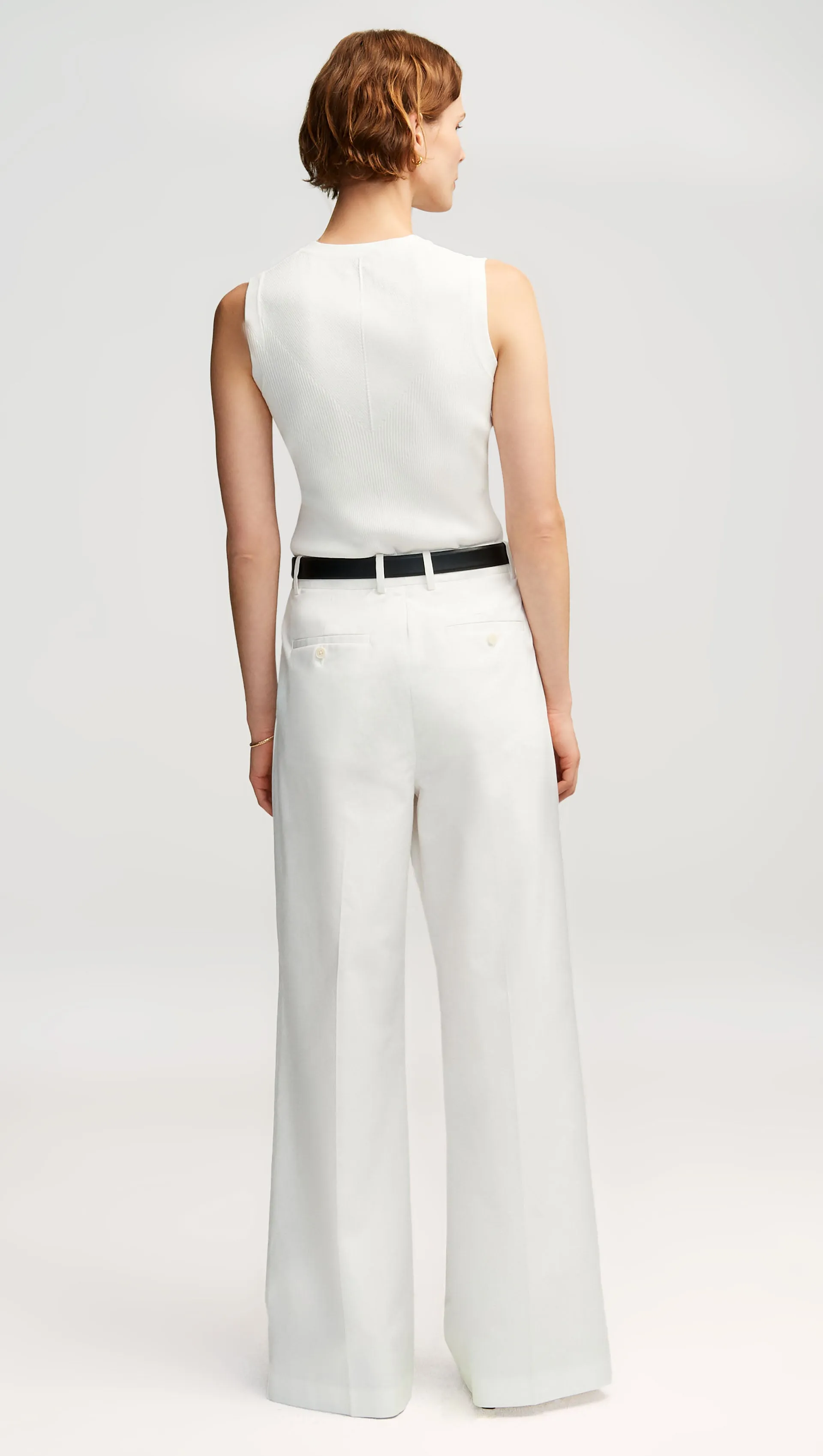 Single Pleat Trouser in Cotton Twill | Ivory sold by Argent product image thumbnail 5