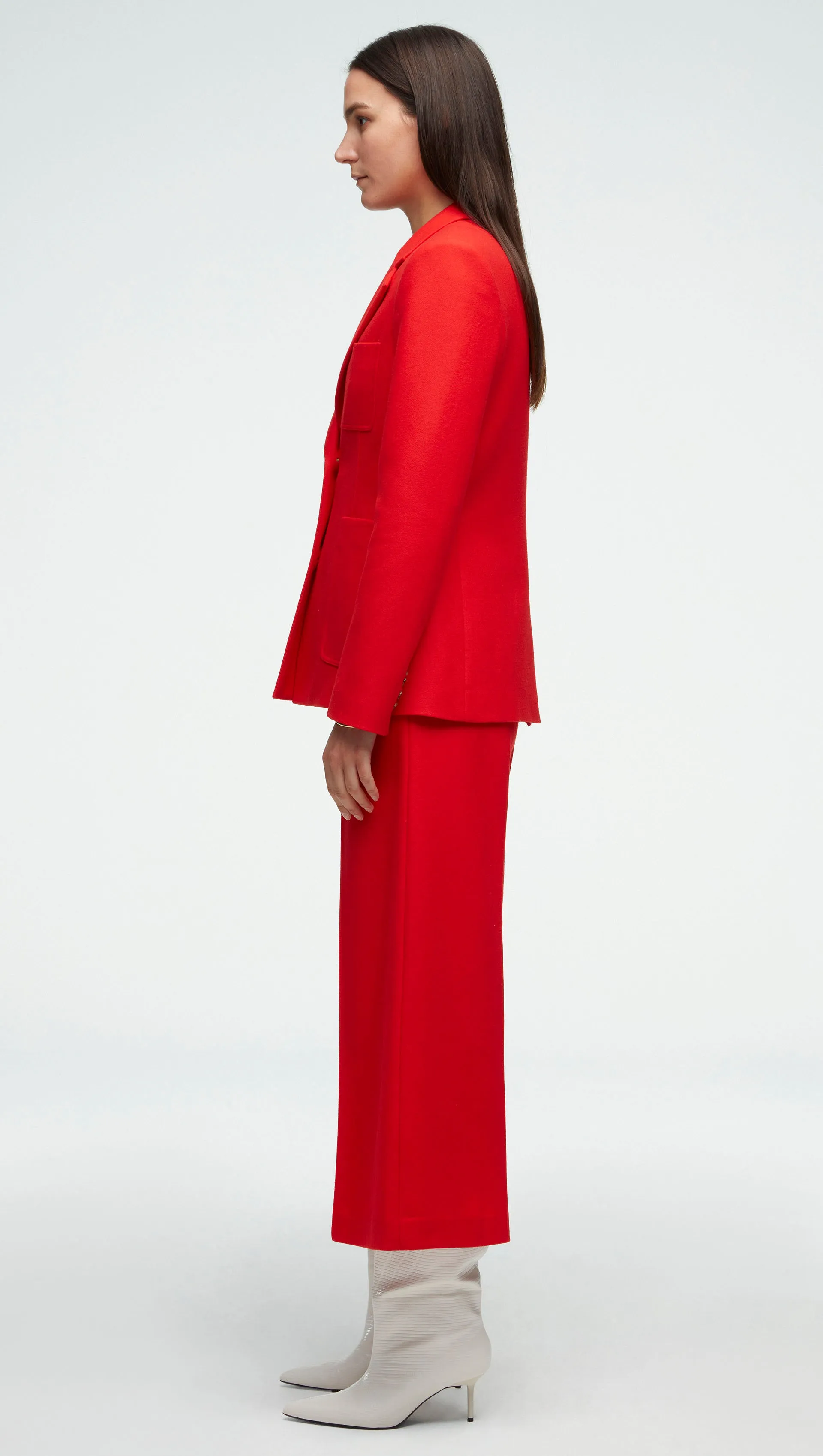 Cropped Flare Trouser in Wool Twill | Red Orange sold by Argent product image thumbnail 5