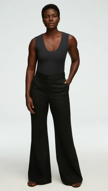 Tailored Flare Trouser in Seasonless Wool | Black sold by Argent