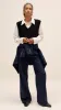Cable Boyfriend Vest in Merino Wool | Black sold by Argent