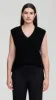 Cable Boyfriend Vest in Merino Wool | Black sold by Argent