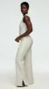 Slim Pintuck Trouser in Viscose Wool Crepe | Ivory sold by Argent