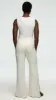 Slim Pintuck Trouser in Viscose Wool Crepe | Ivory sold by Argent
