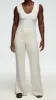 Slim Pintuck Trouser in Viscose Wool Crepe | Ivory sold by Argent