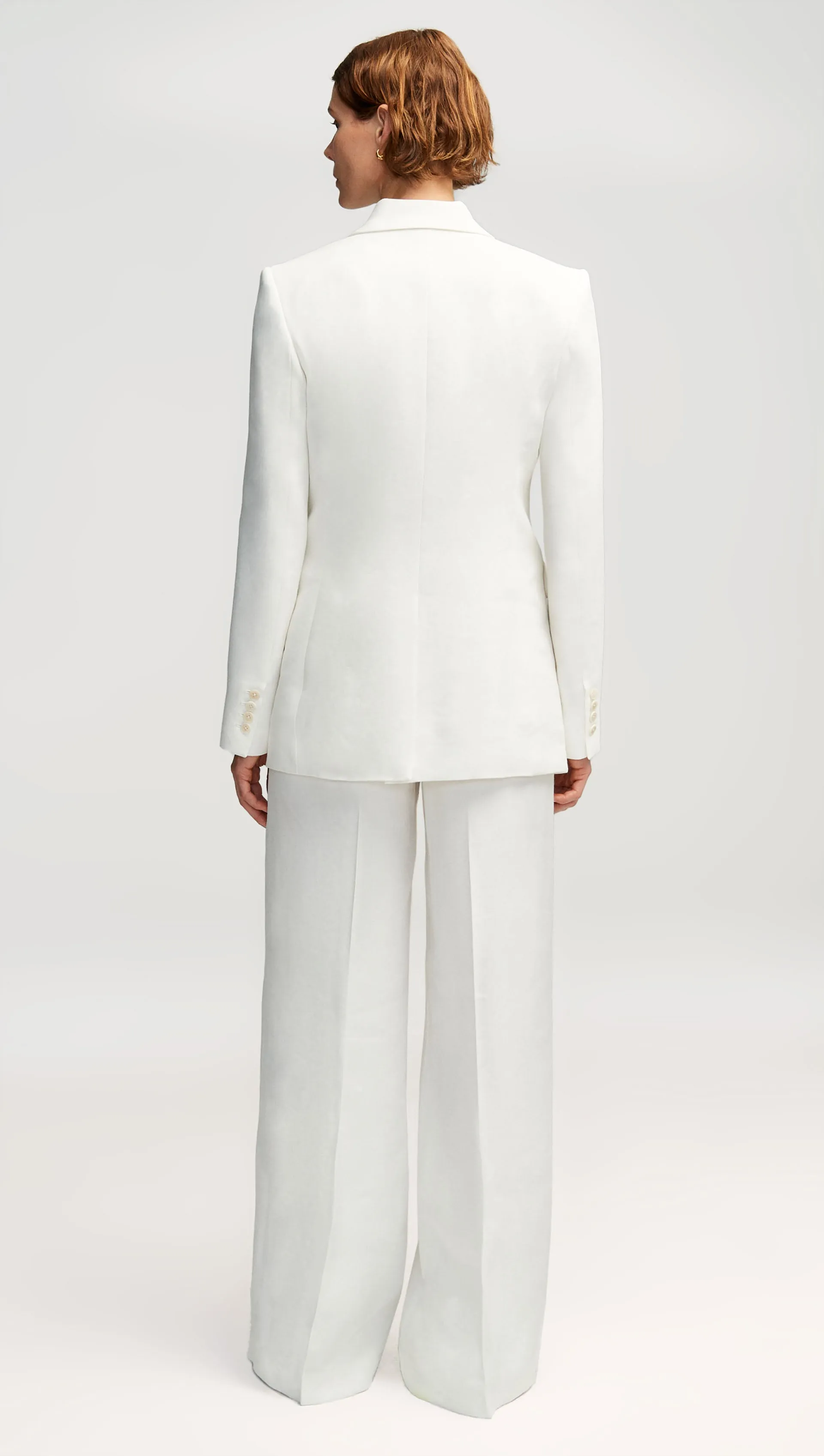 Double-Breasted Blazer in Textured Linen Twill | Ivory sold by Argent product image thumbnail 4