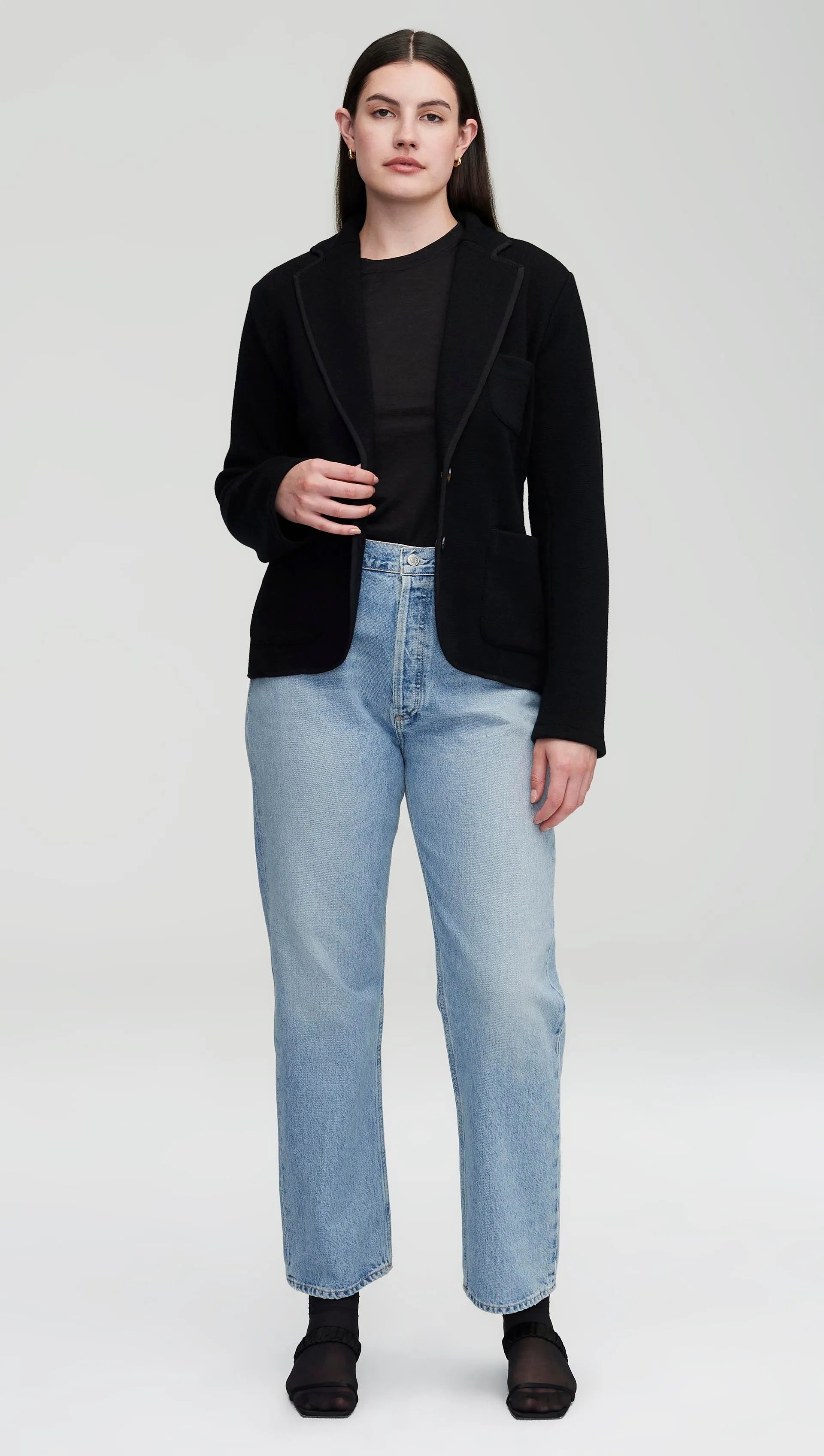 Everyday Knit Blazer in Merino Wool | Black sold by Argent product image thumbnail 4