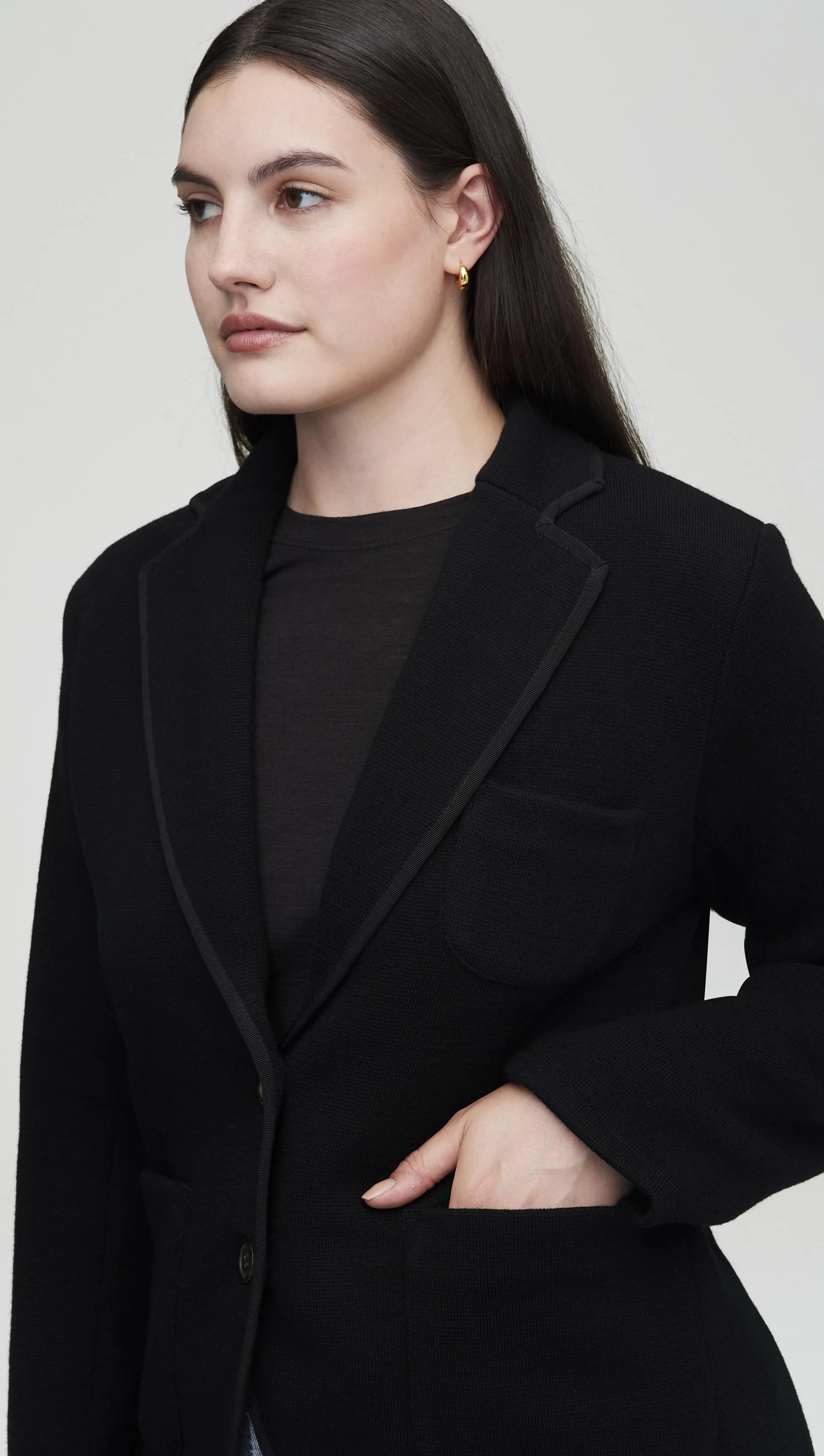Everyday Knit Blazer in Merino Wool | Black sold by Argent product image thumbnail 3
