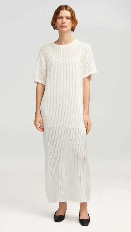 Knit Maxi Dress in Mercerized Cotton | White sold by Argent