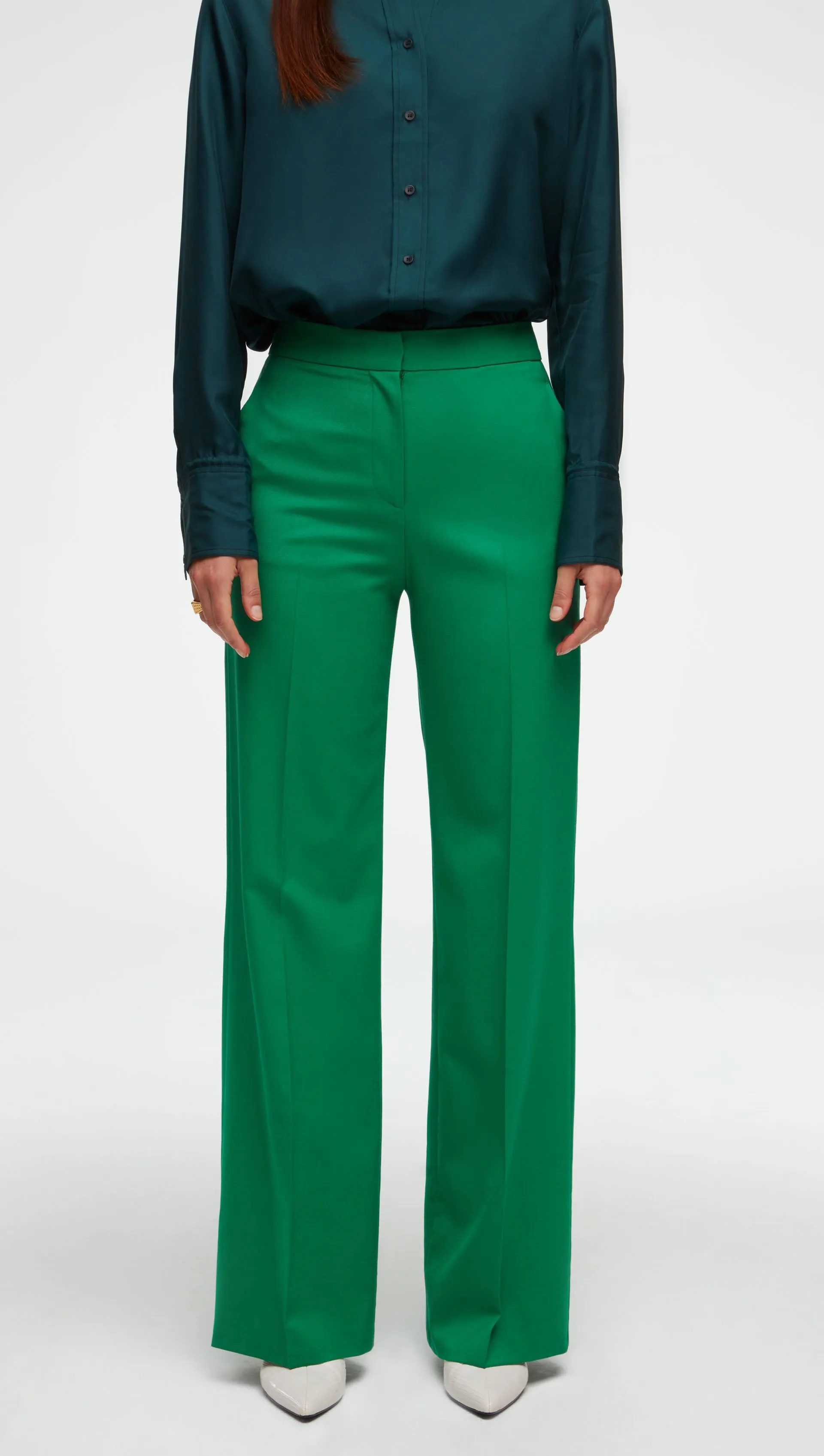 Wide Leg Trouser in Seasonless Wool | Kelly Green sold by Argent product image thumbnail 5