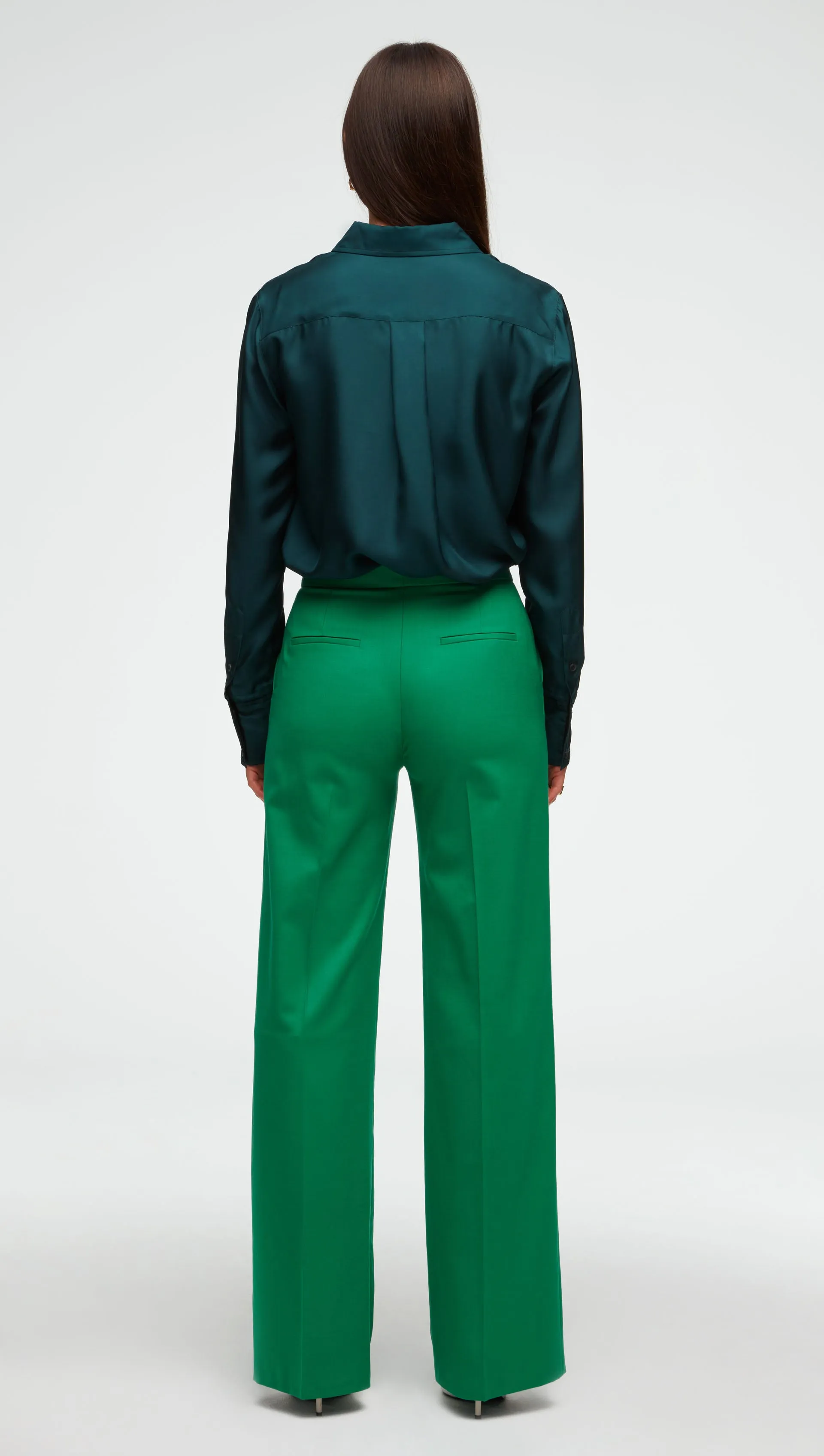 Wide Leg Trouser in Seasonless Wool | Kelly Green sold by Argent product image thumbnail 4