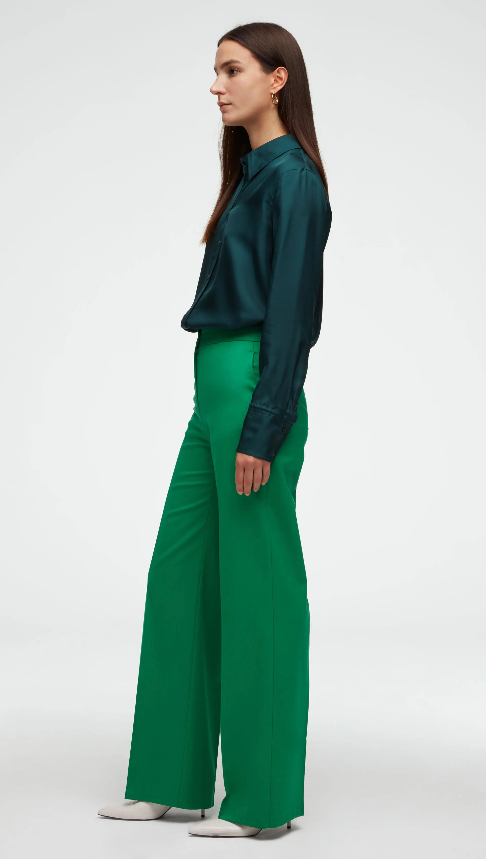 Wide Leg Trouser in Seasonless Wool | Kelly Green sold by Argent product image thumbnail 2