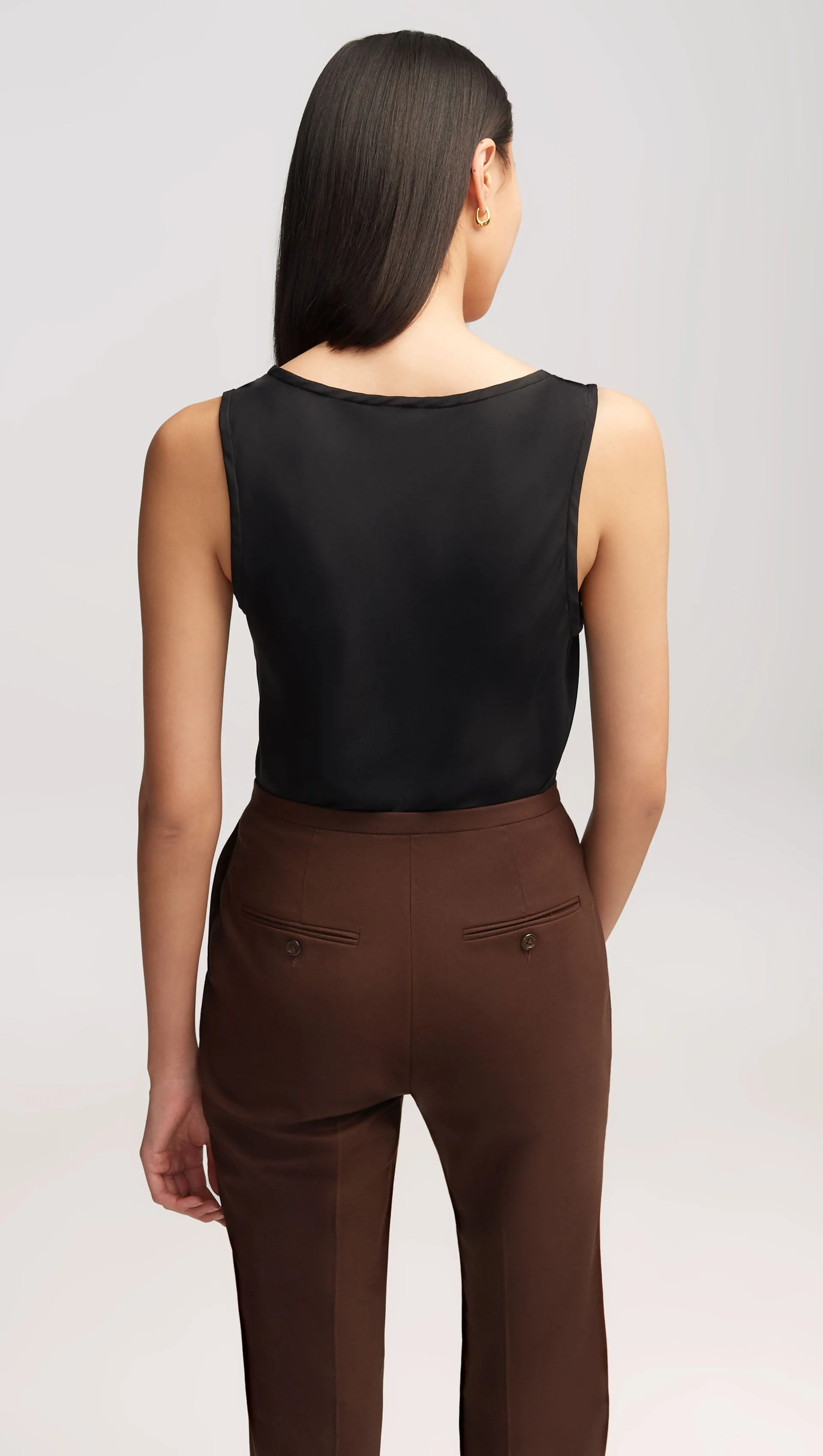Tank in Matte-side Silk Charmeuse | Black sold by Argent product image thumbnail 3