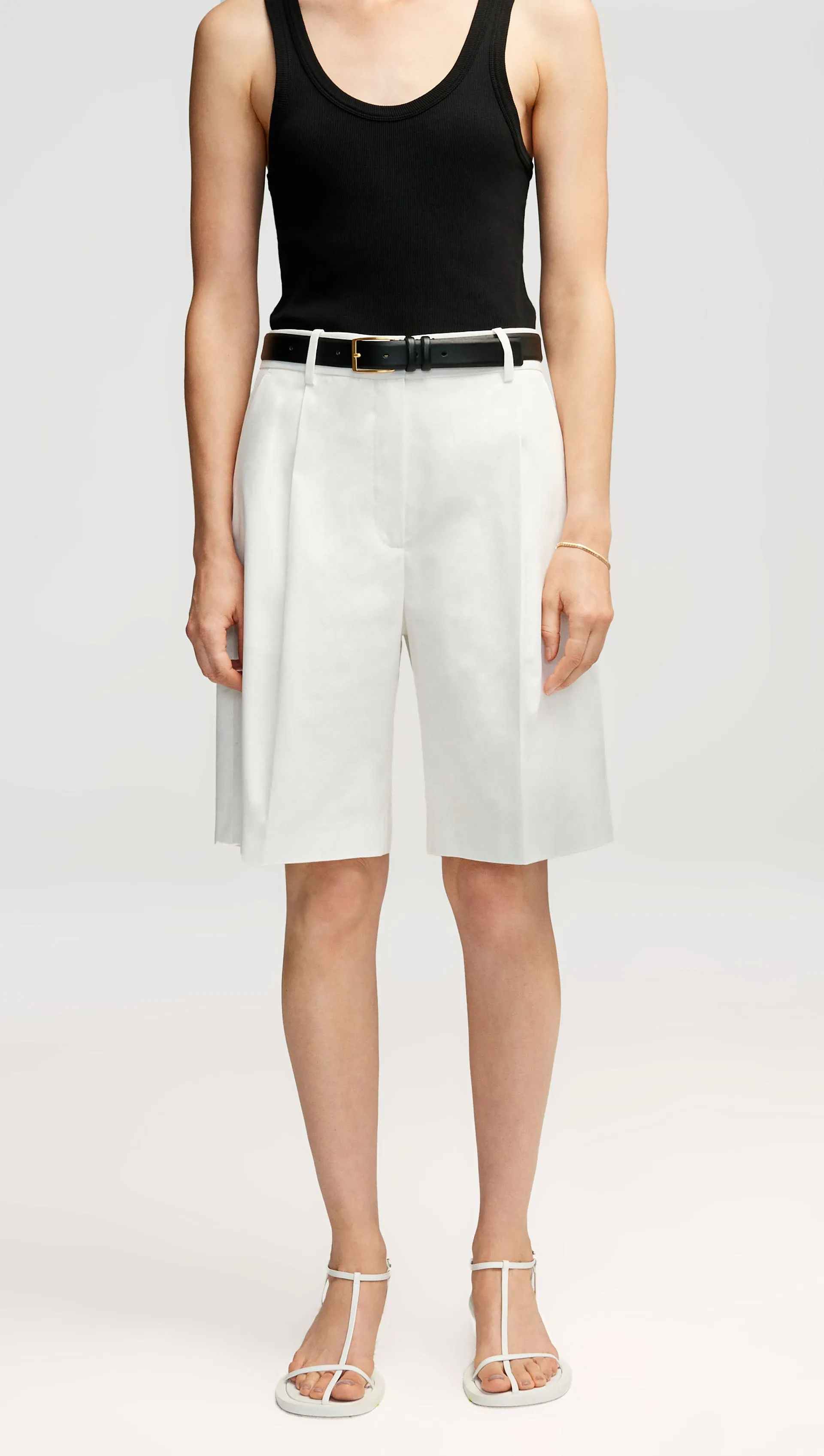 Pleated Shorts in Cotton Twill | Ivory sold by Argent product image thumbnail 4