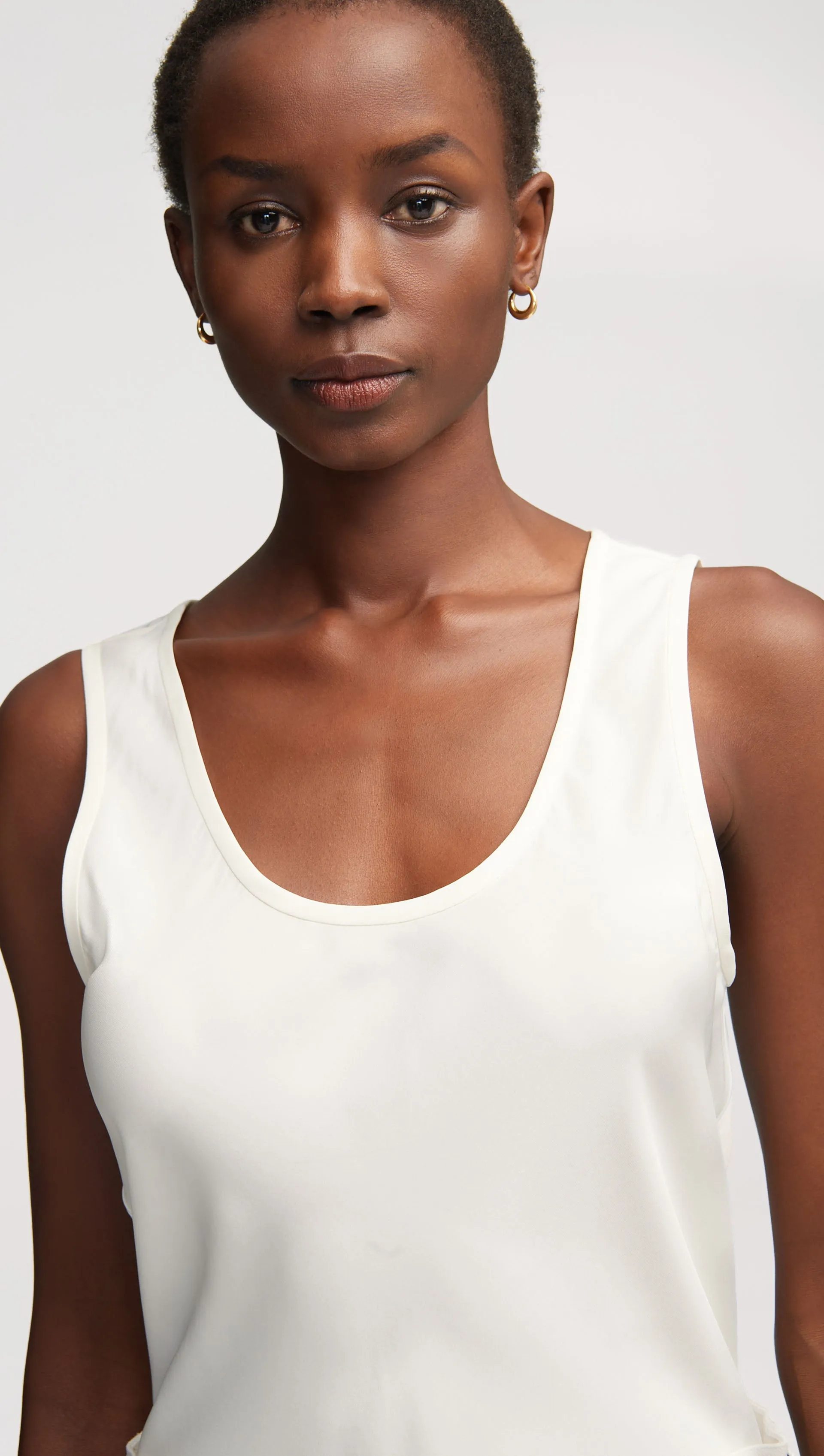 Tank in Matte-side Silk Charmeuse | Ivory sold by Argent product image thumbnail 2